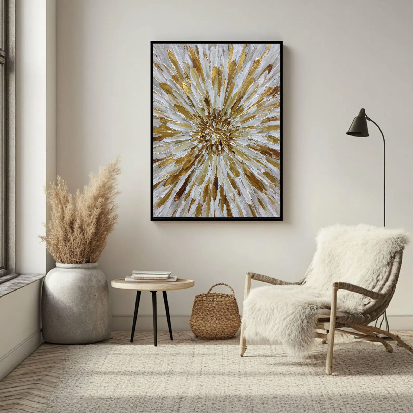 Textured Petal Opulence | Gilded Bloom