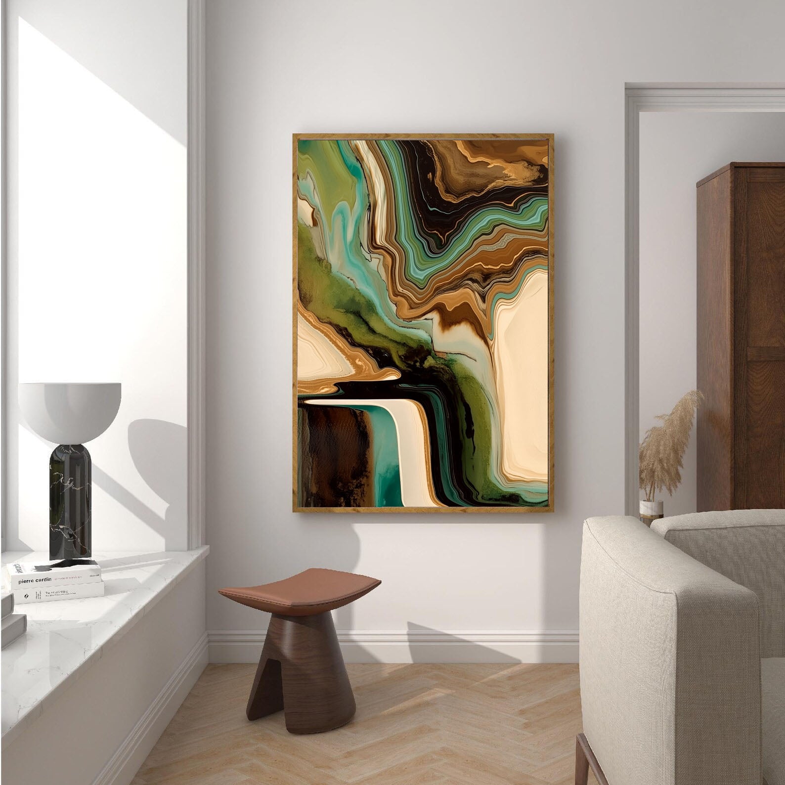 Textured Agate Strata | Teal Brown