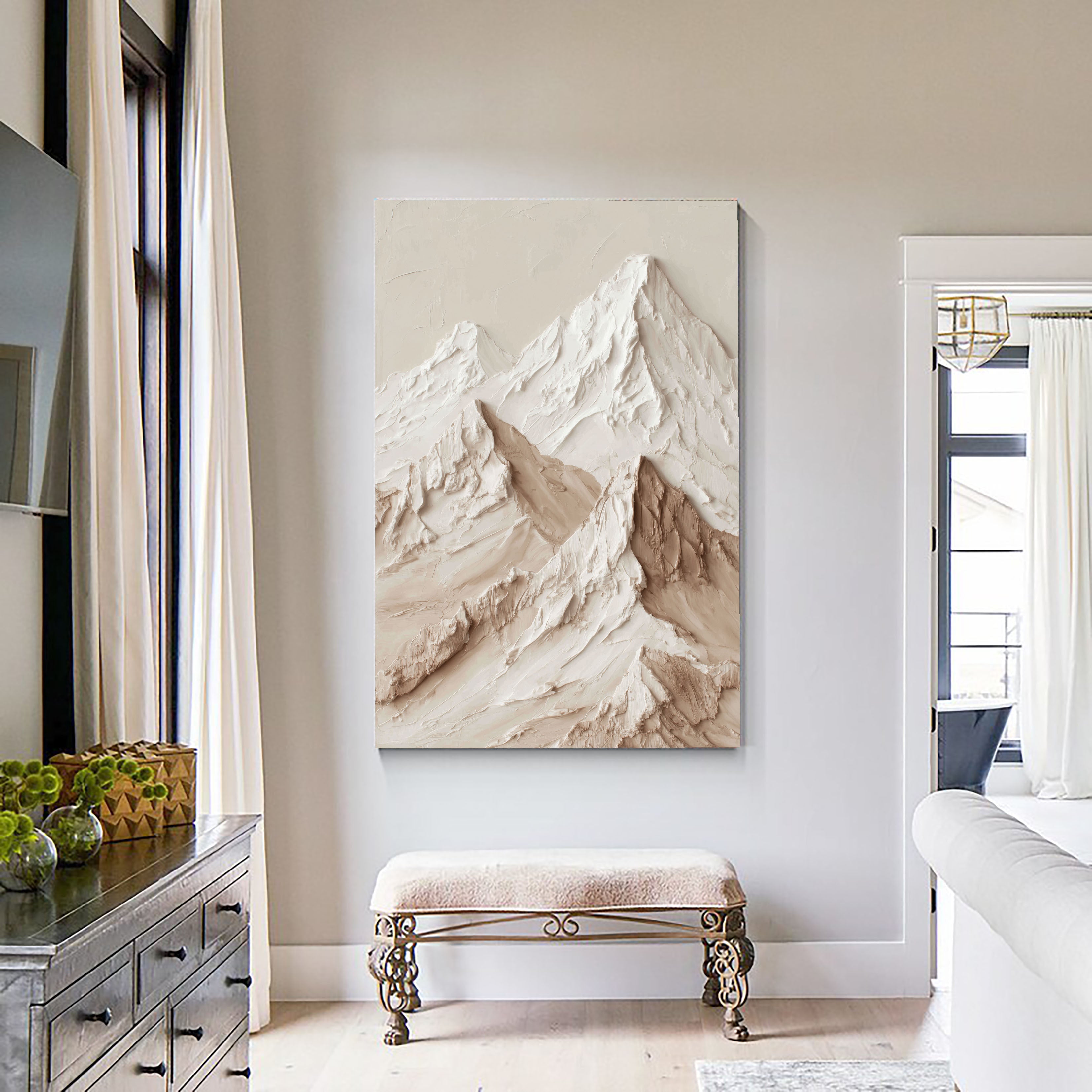 Textured Mountain Grandeur | Beige Peak