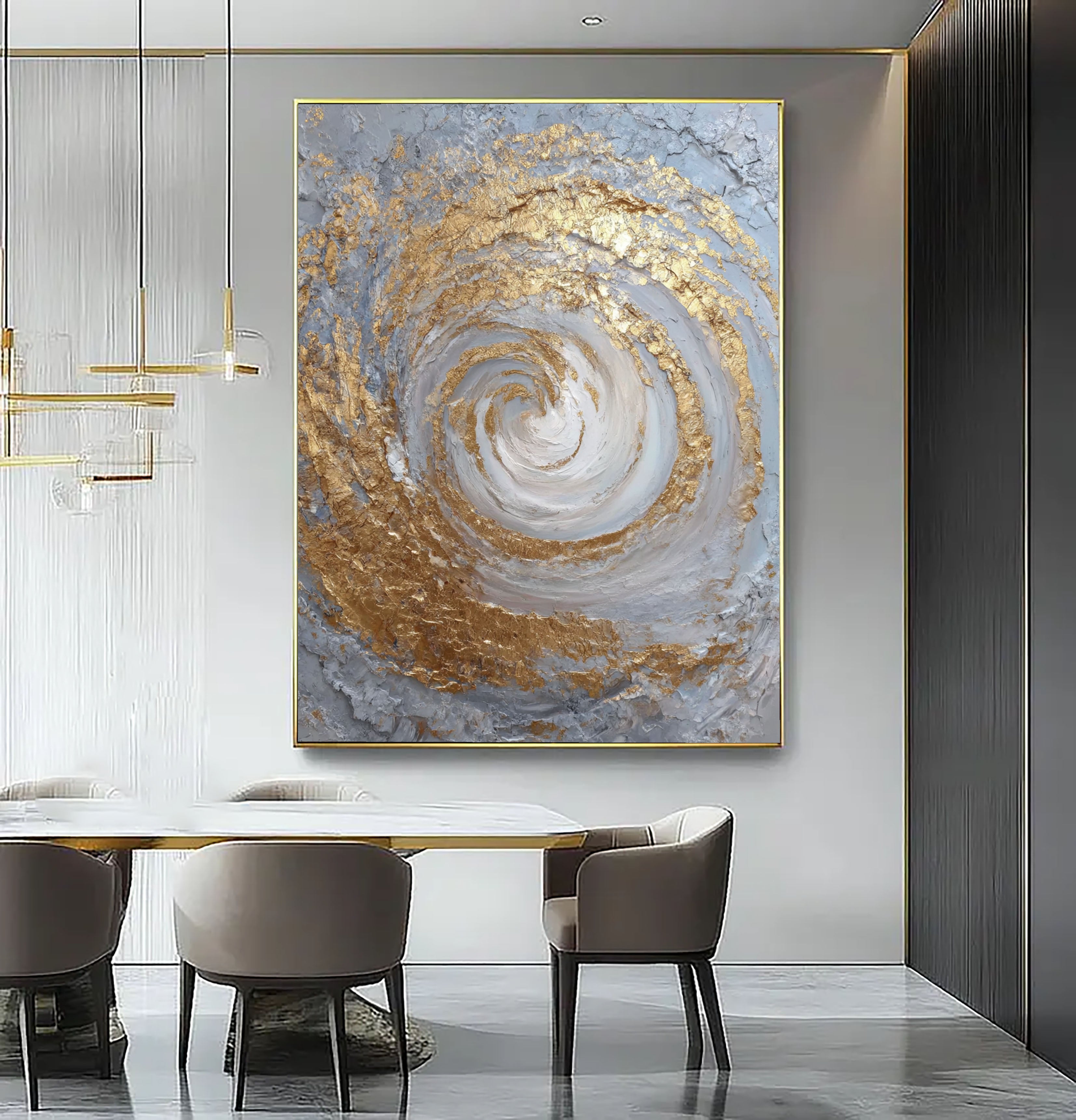 Textured Spiral Opulence | Gilded Swirl