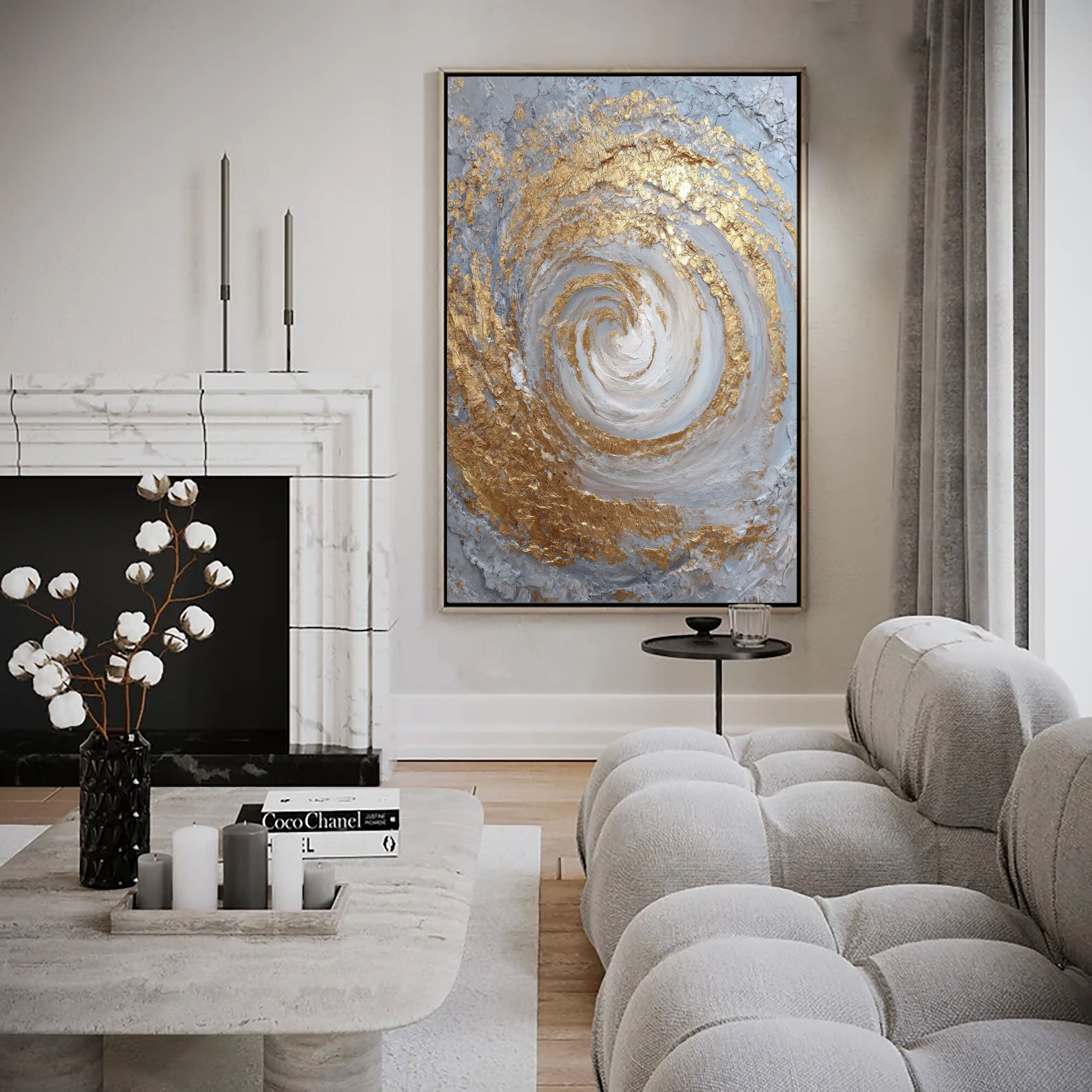 Textured Spiral Opulence | Gilded Swirl