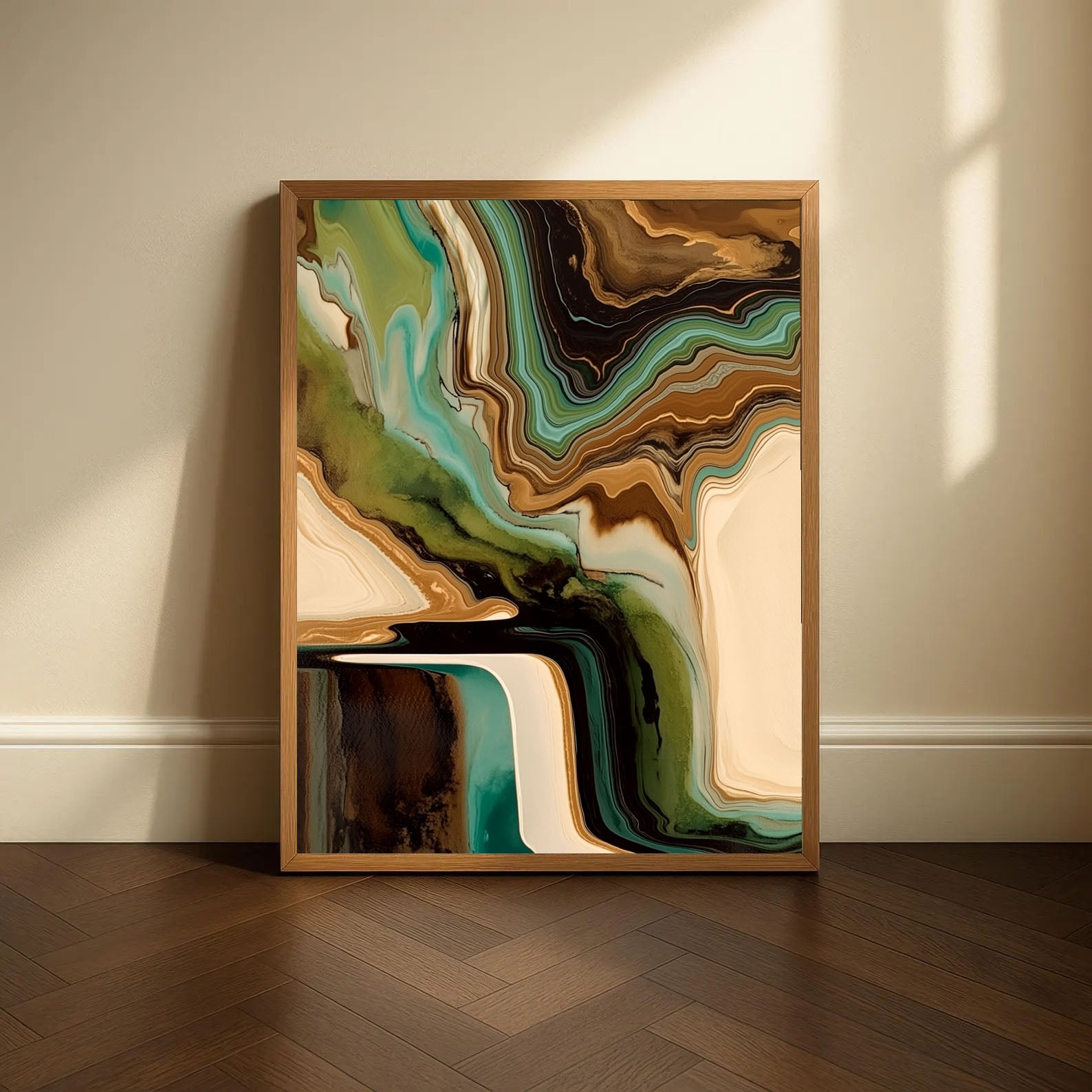 Textured Agate Strata | Teal Brown