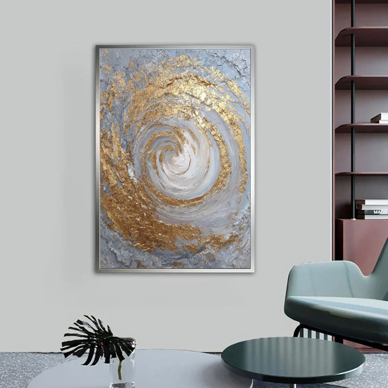 Textured Spiral Opulence | Gilded Swirl