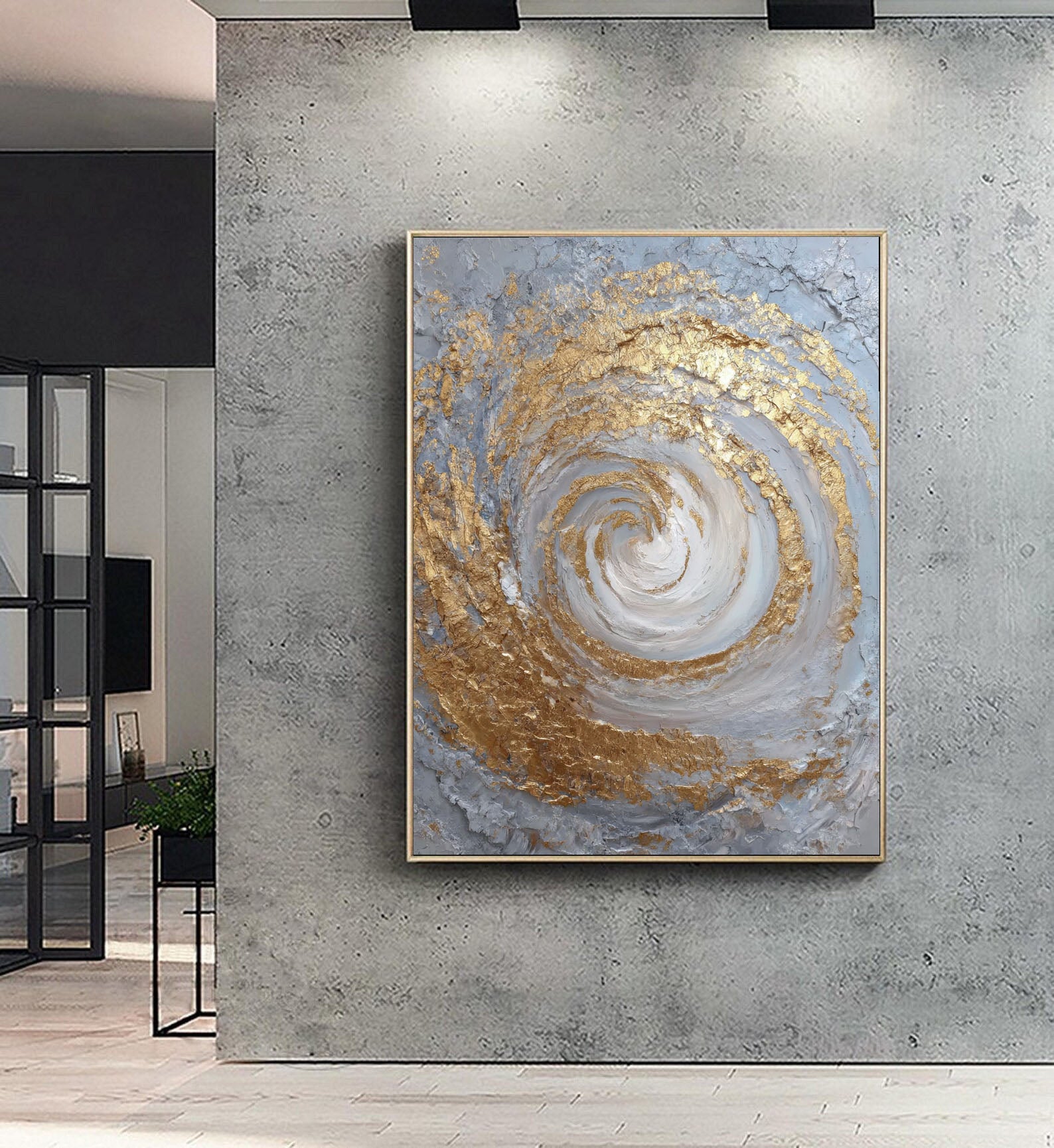Textured Spiral Opulence | Gilded Swirl