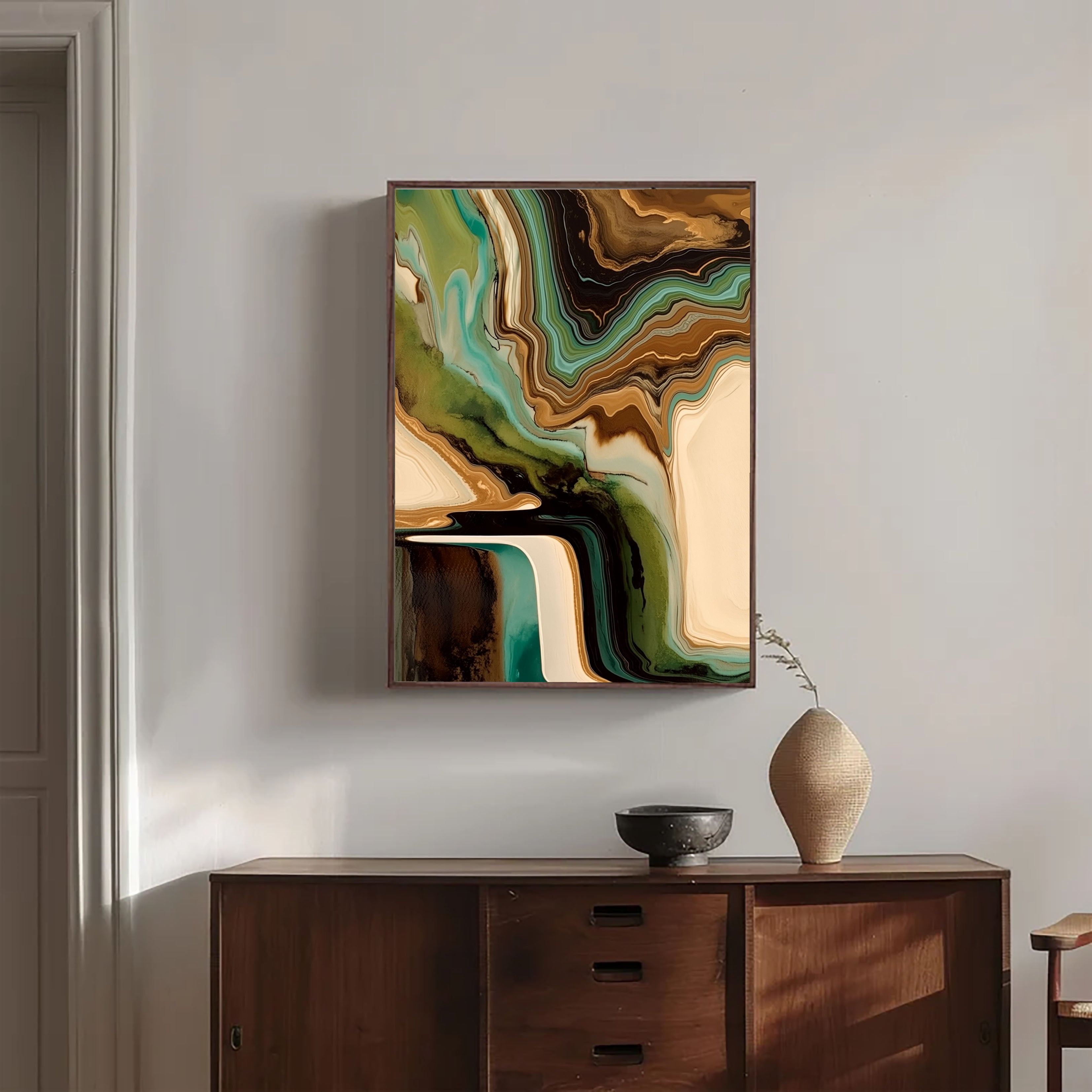 Textured Agate Strata | Teal Brown