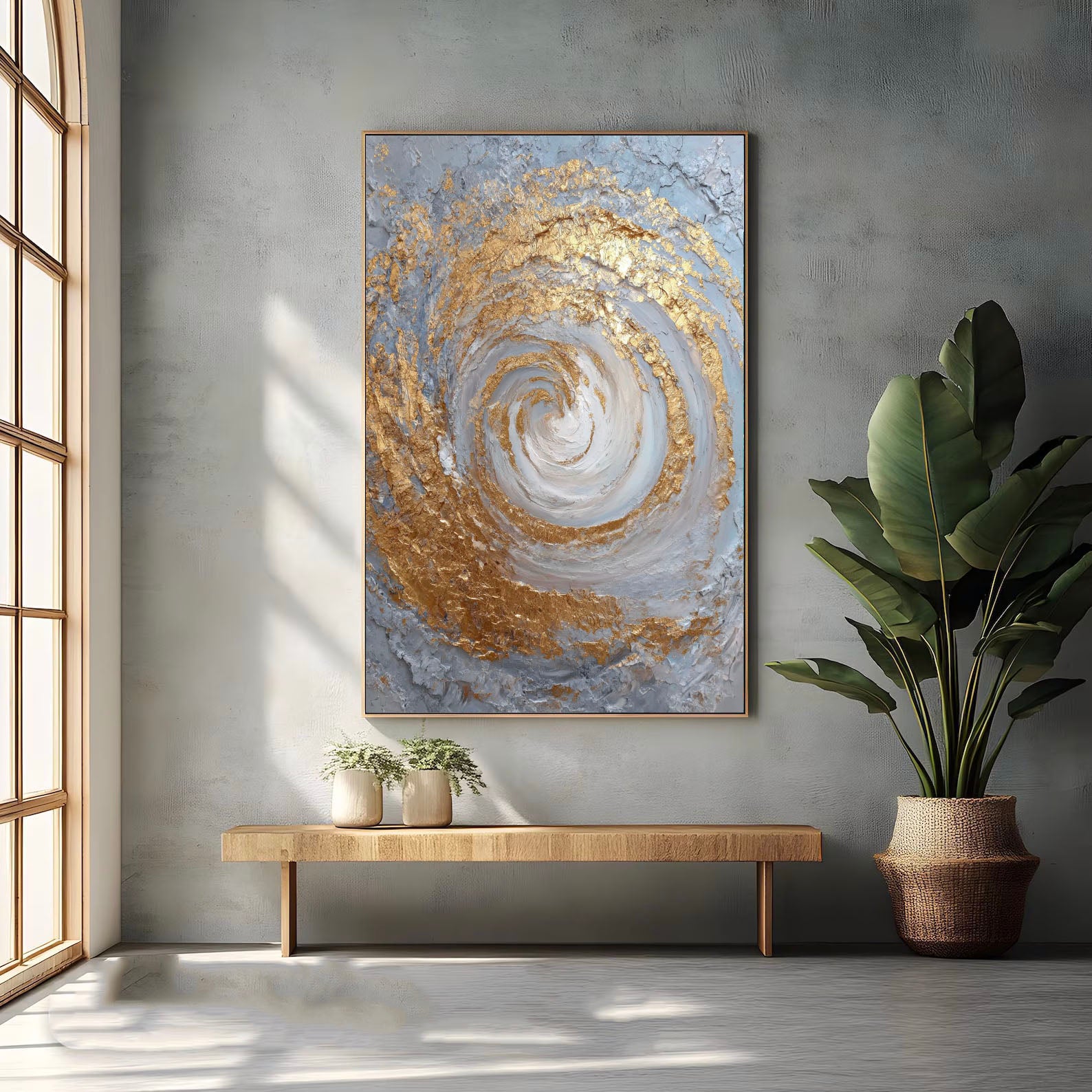 Textured Spiral Opulence | Gilded Swirl