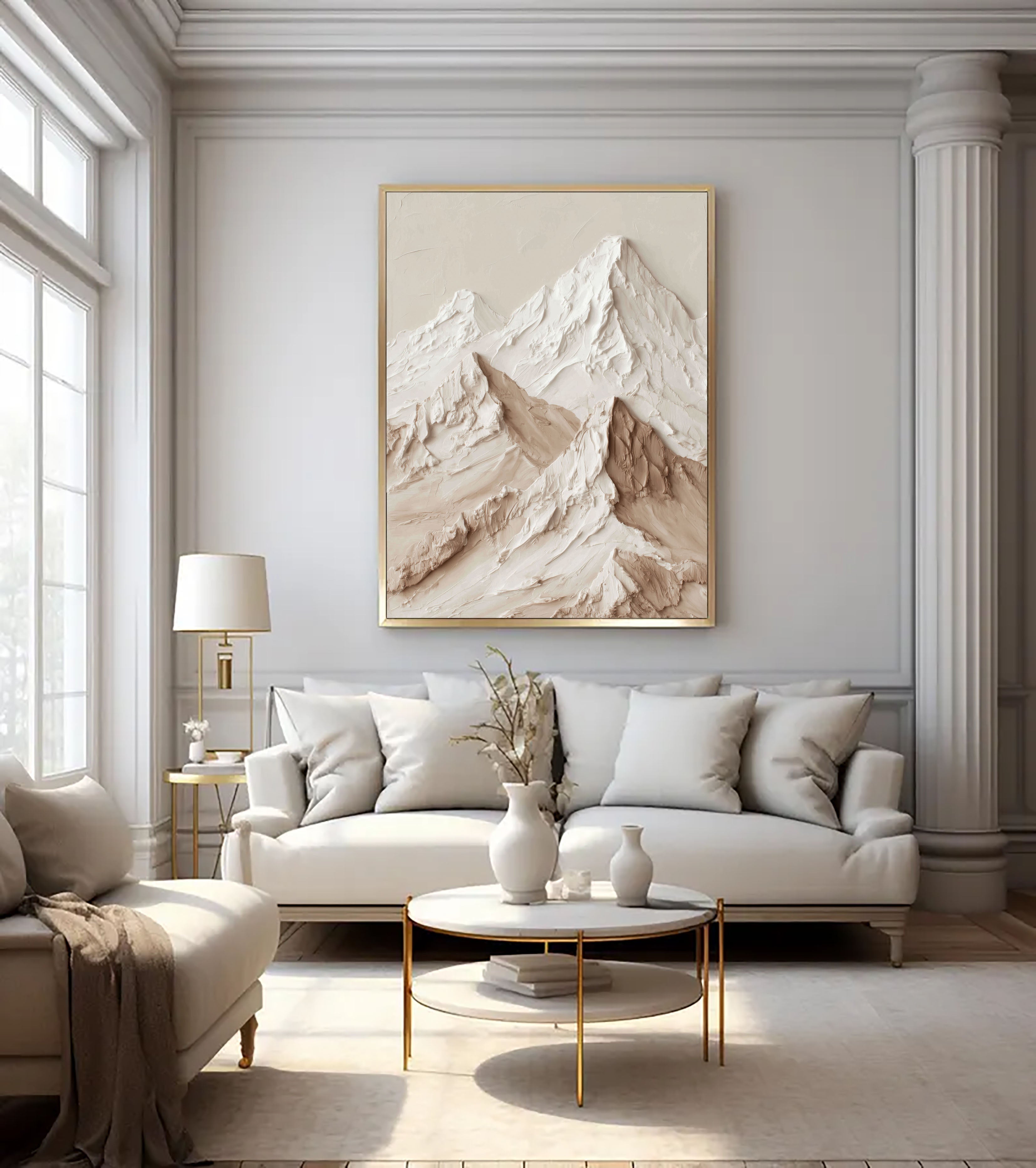 Textured Mountain Grandeur | Beige Peak