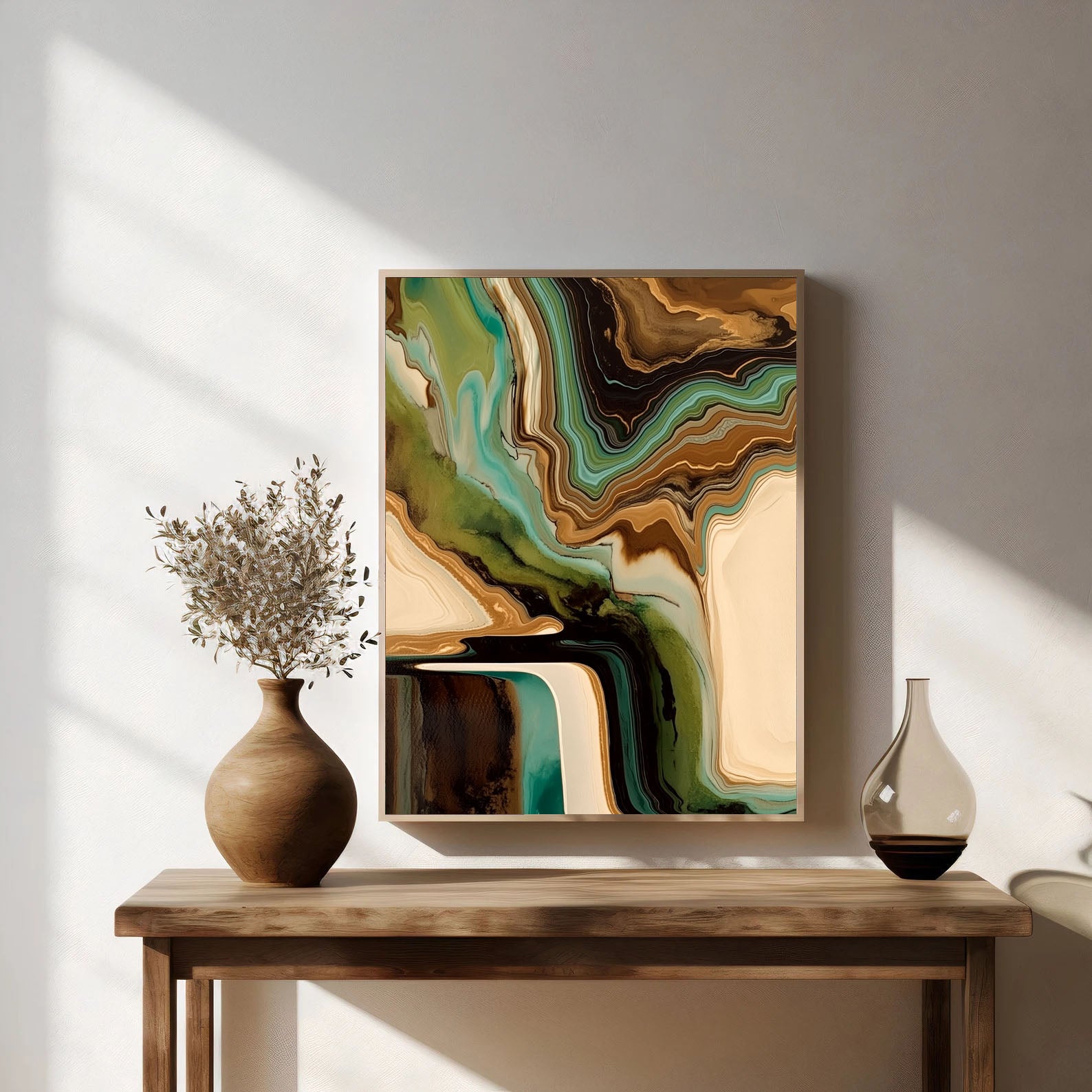 Textured Agate Strata | Teal Brown