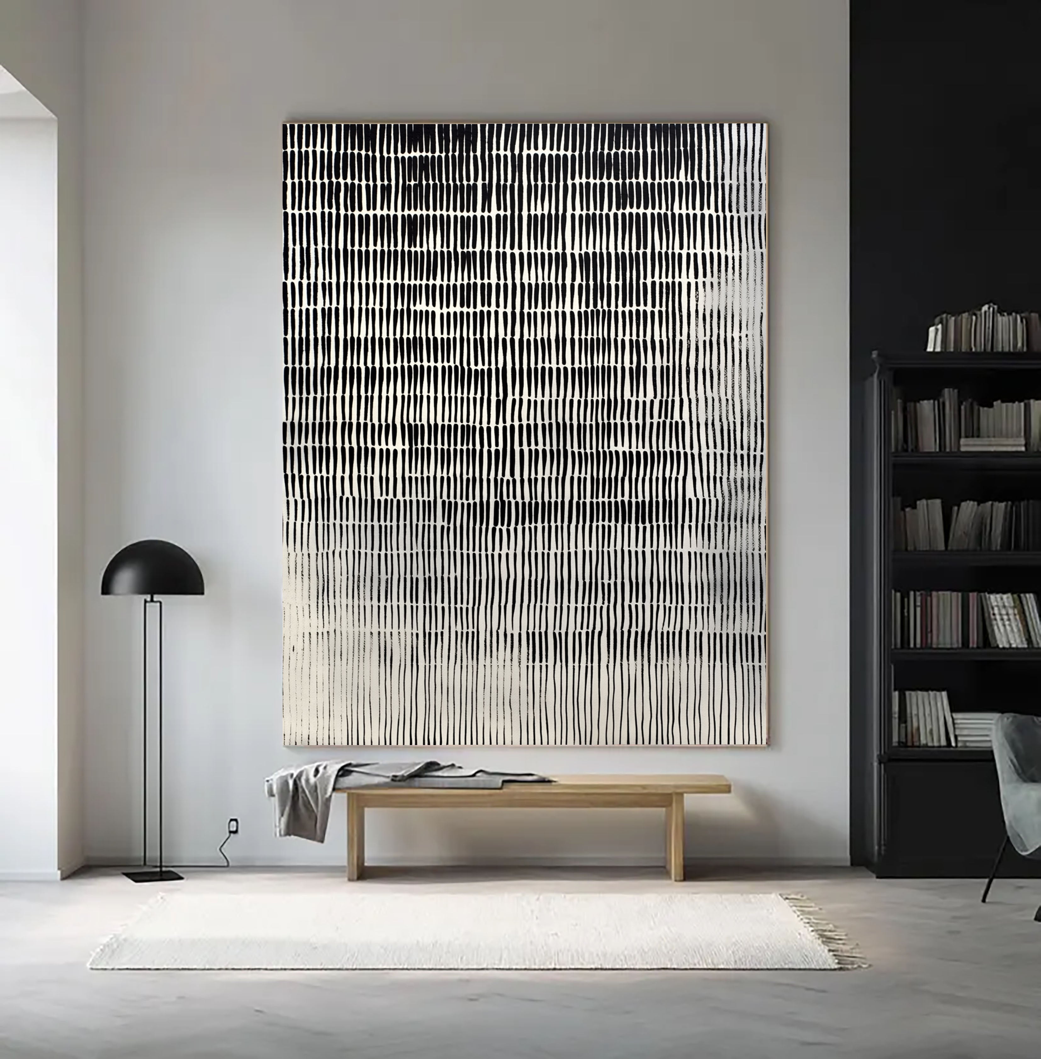 Textured Gradient Lines | Noir Ivory
