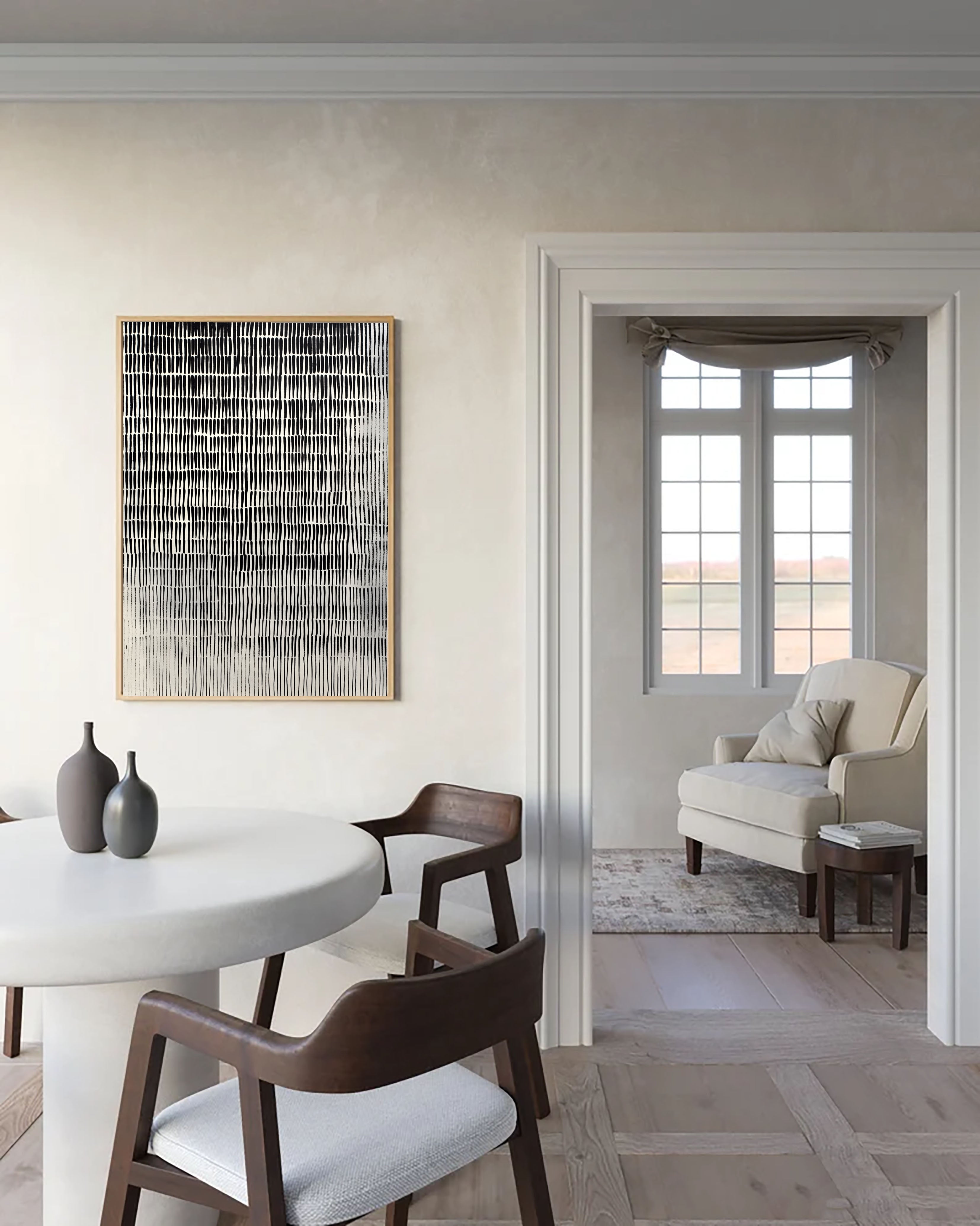 Textured Gradient Lines | Noir Ivory
