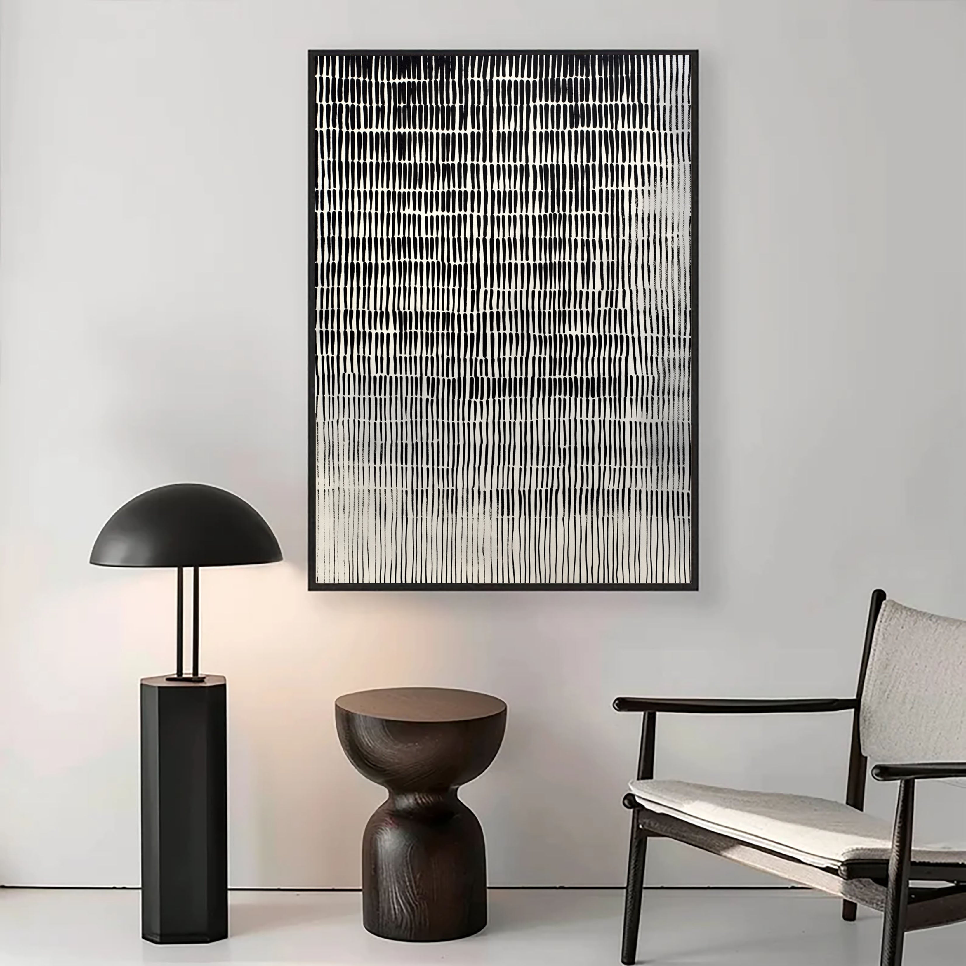 Textured Gradient Lines | Noir Ivory