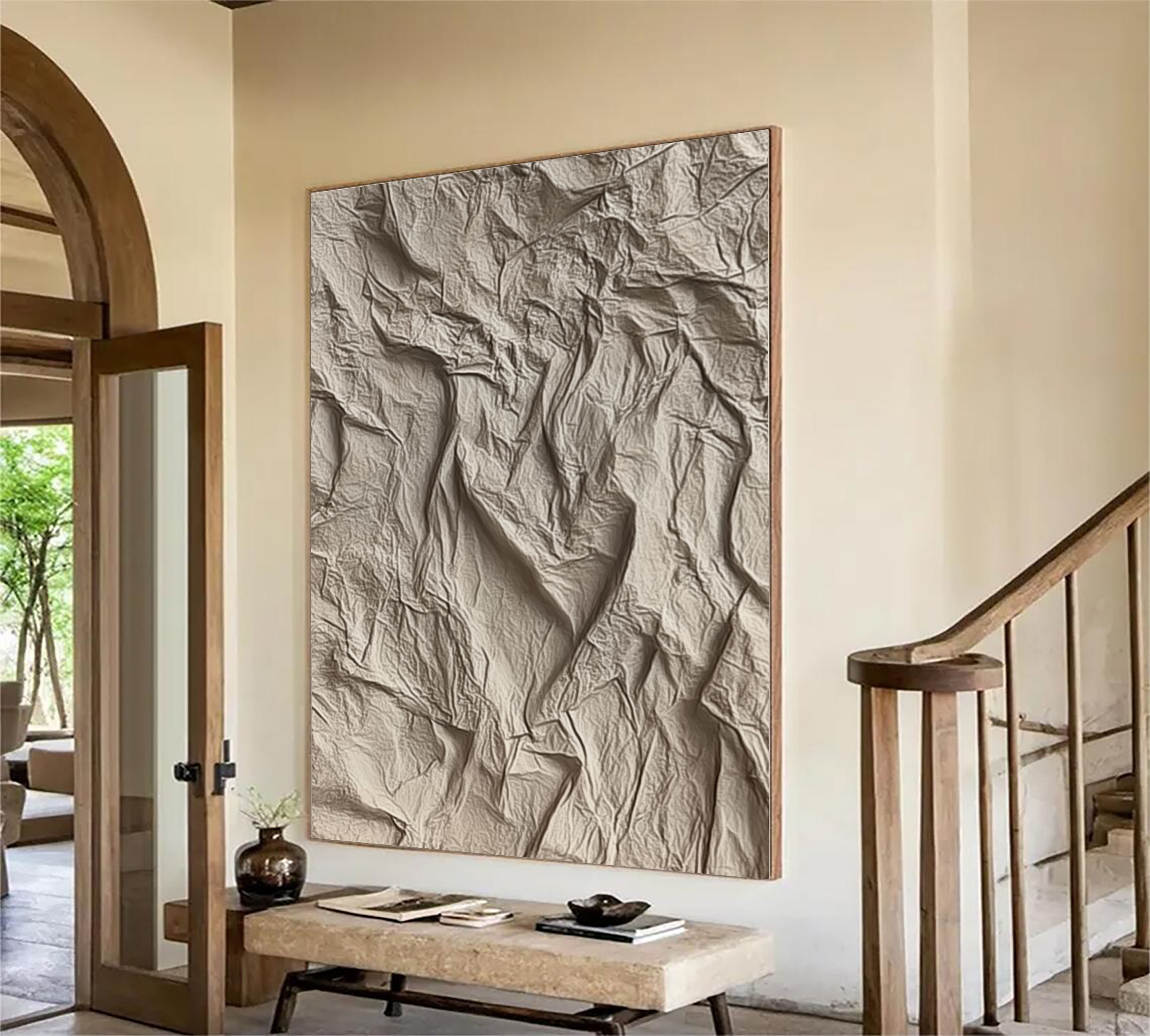Abstract Crumpled Texture | Neutral Beige