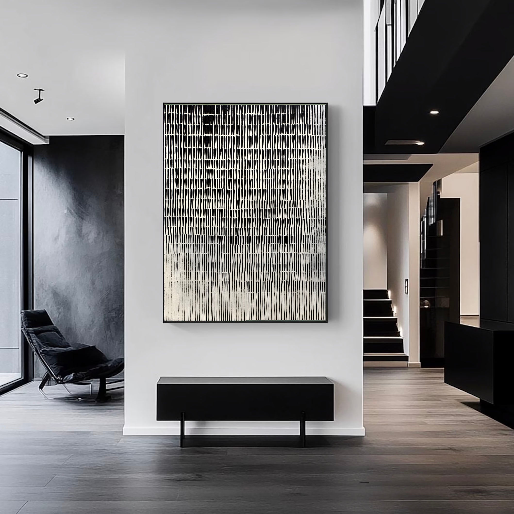 Textured Gradient Lines | Noir Ivory