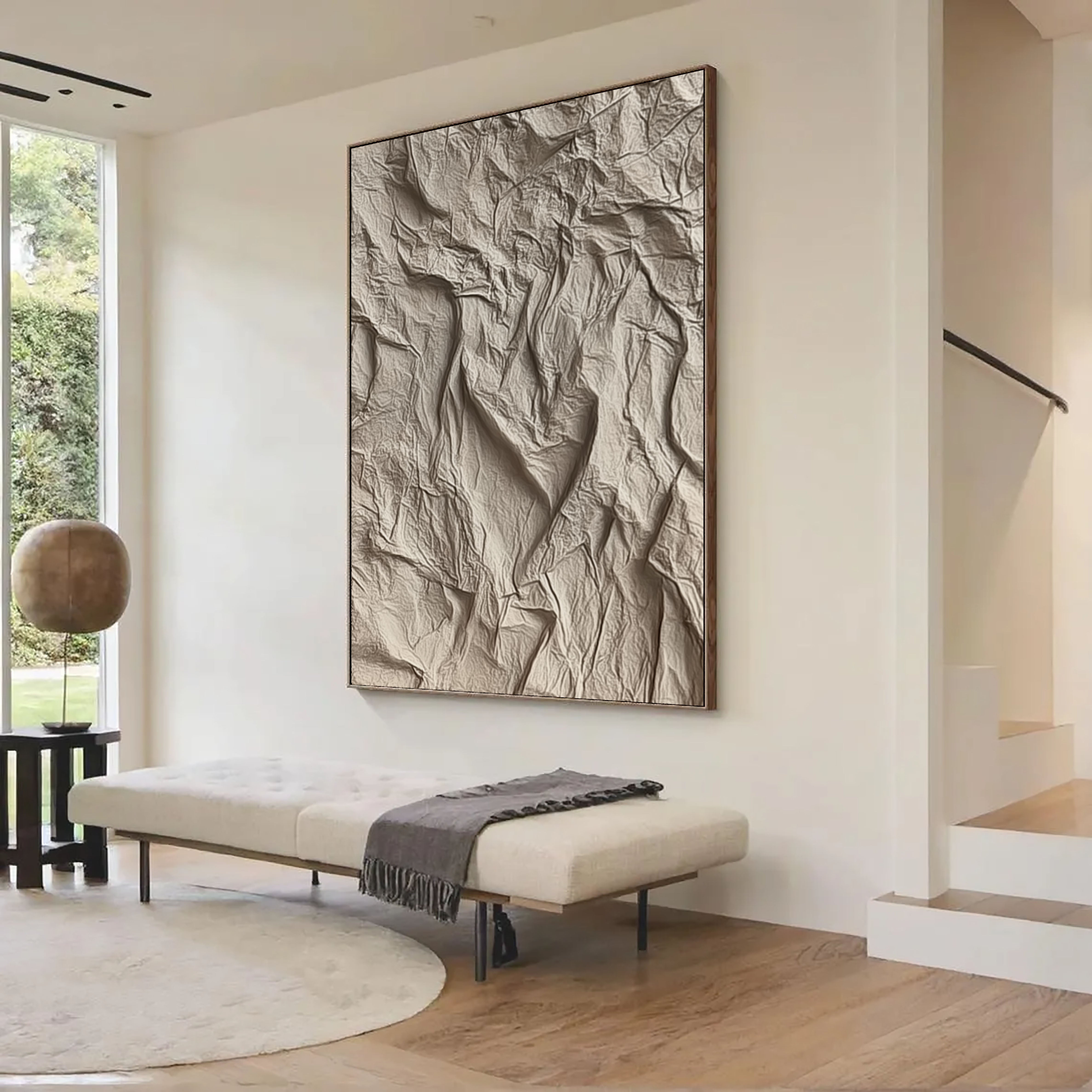 Abstract Crumpled Texture | Neutral Beige
