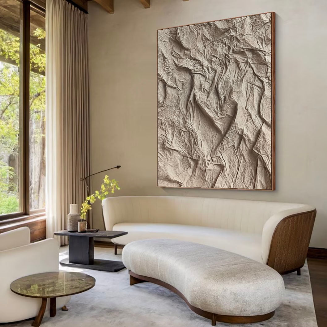 Abstract Crumpled Texture | Neutral Beige