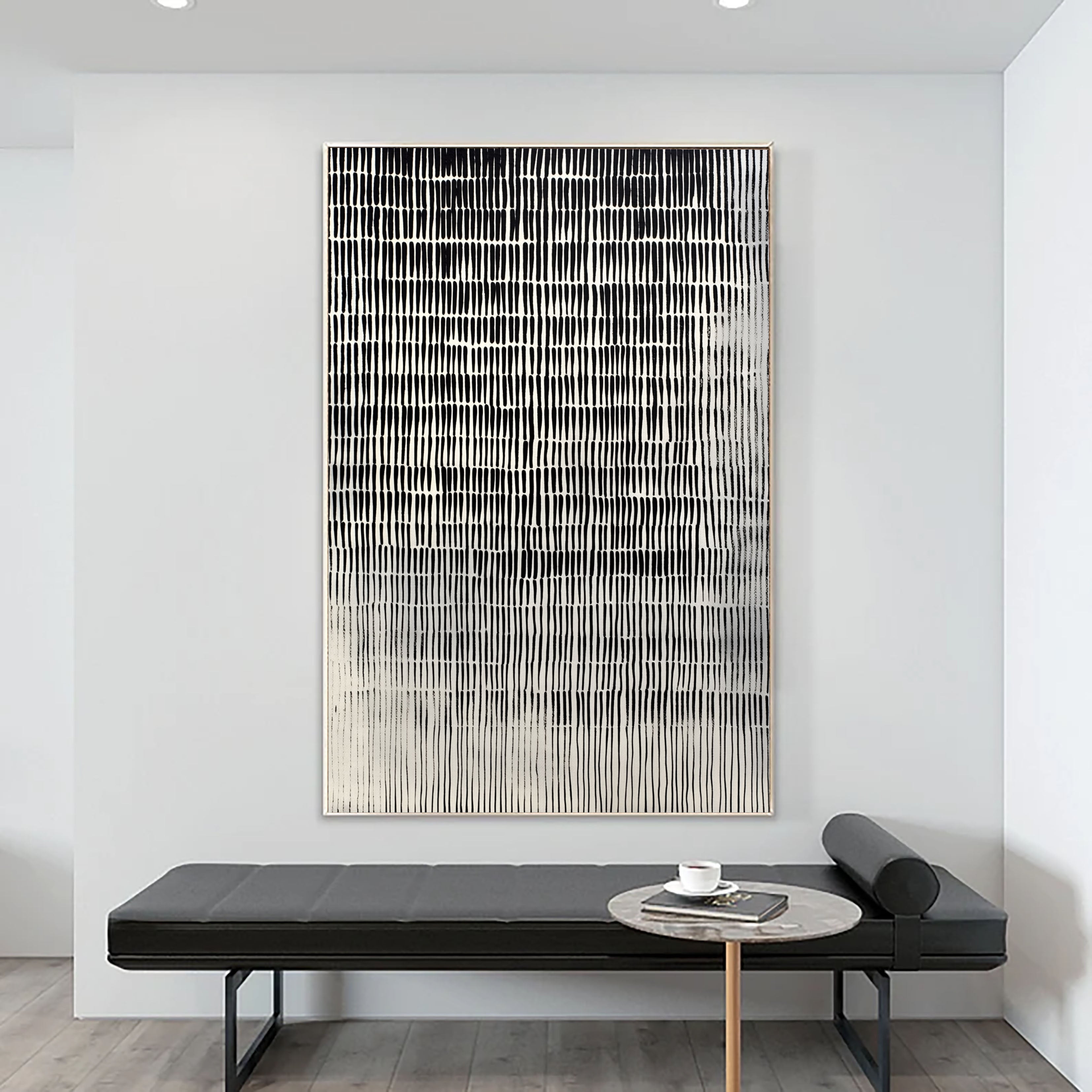 Textured Gradient Lines | Noir Ivory
