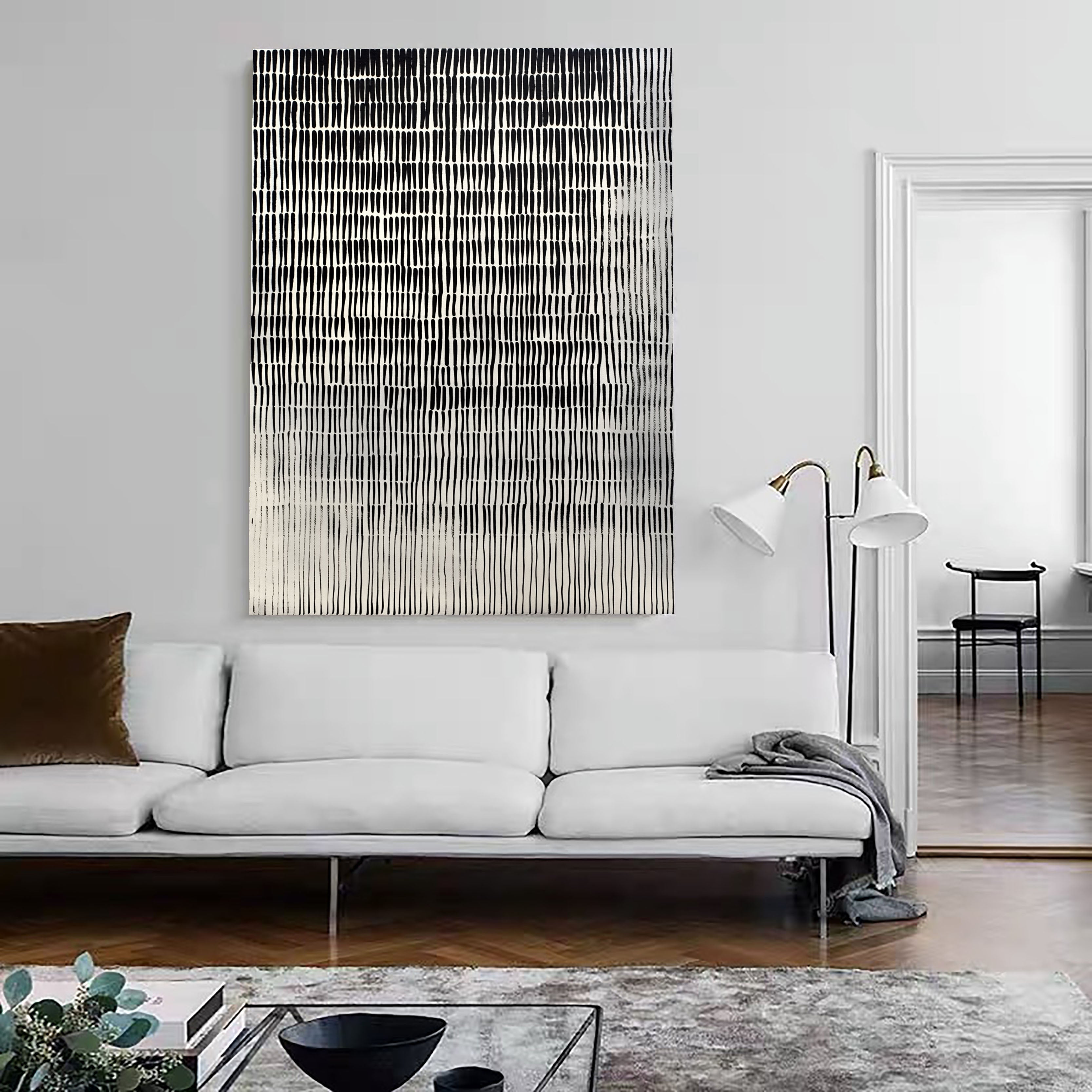 Textured Gradient Lines | Noir Ivory