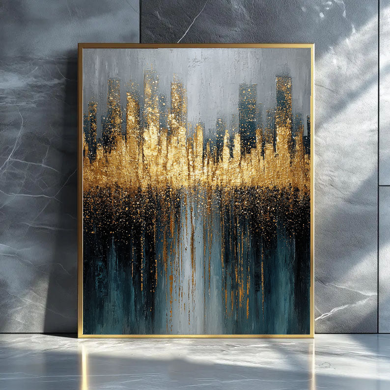 Textured Urban Opulence | Gilded Skyline
