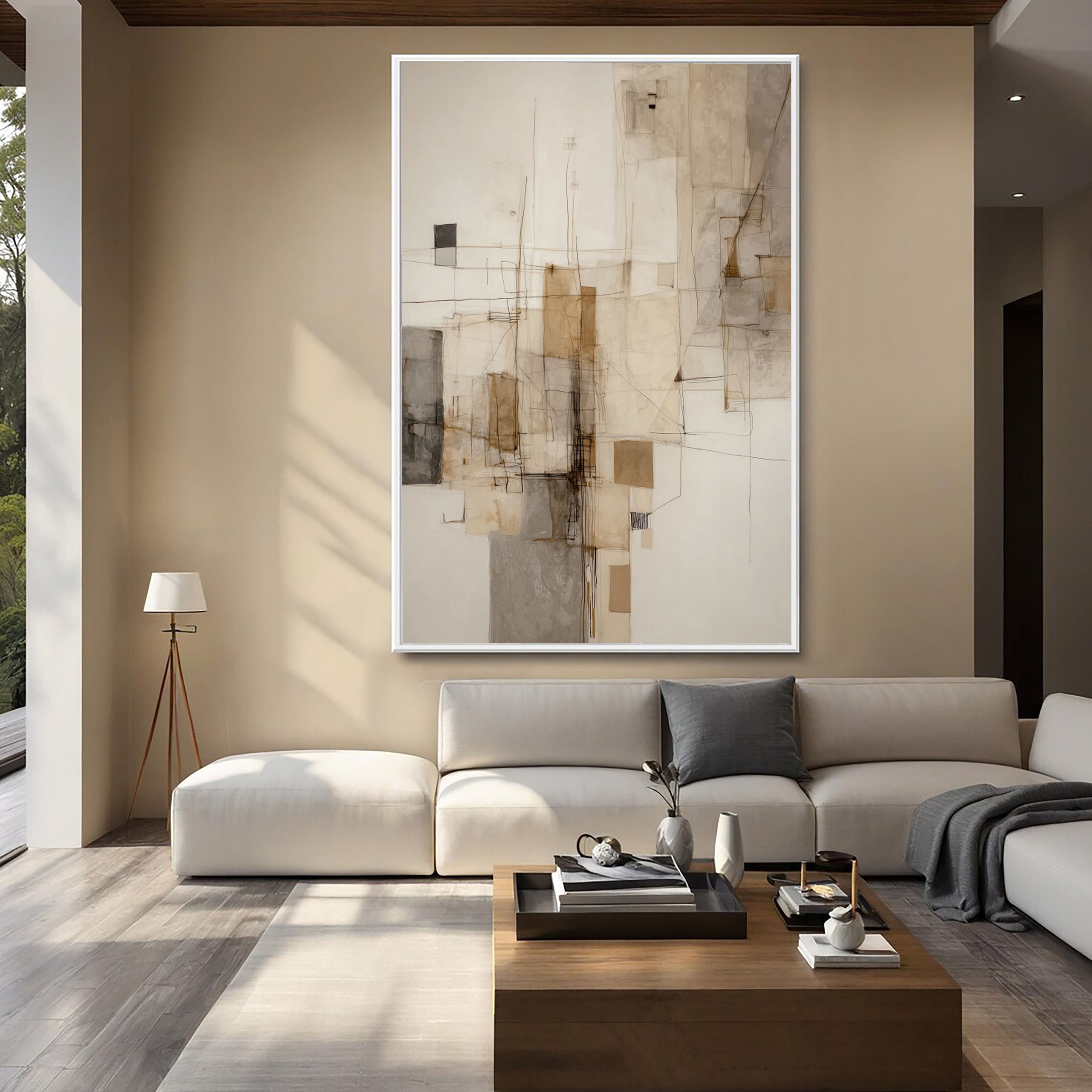 Minimalist Geometric Lines | Beige Tones