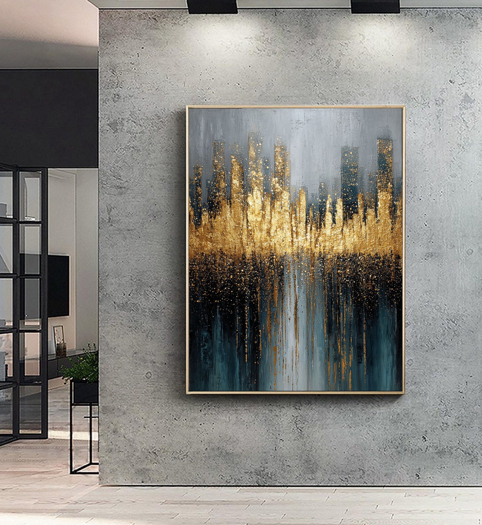 Textured Urban Opulence | Gilded Skyline