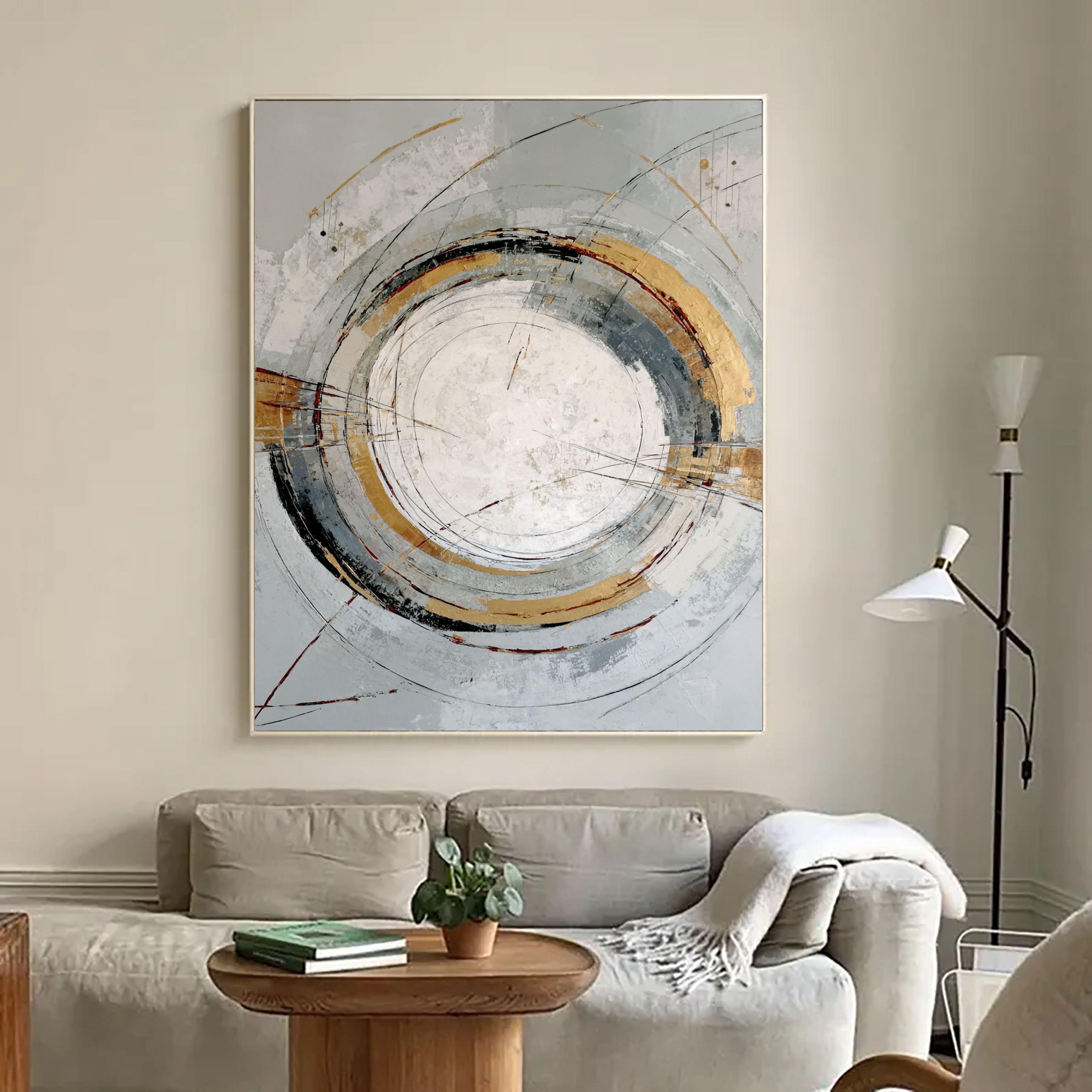 Strukturierte Zirkuläre Opulenz | Vergoldeter Ring