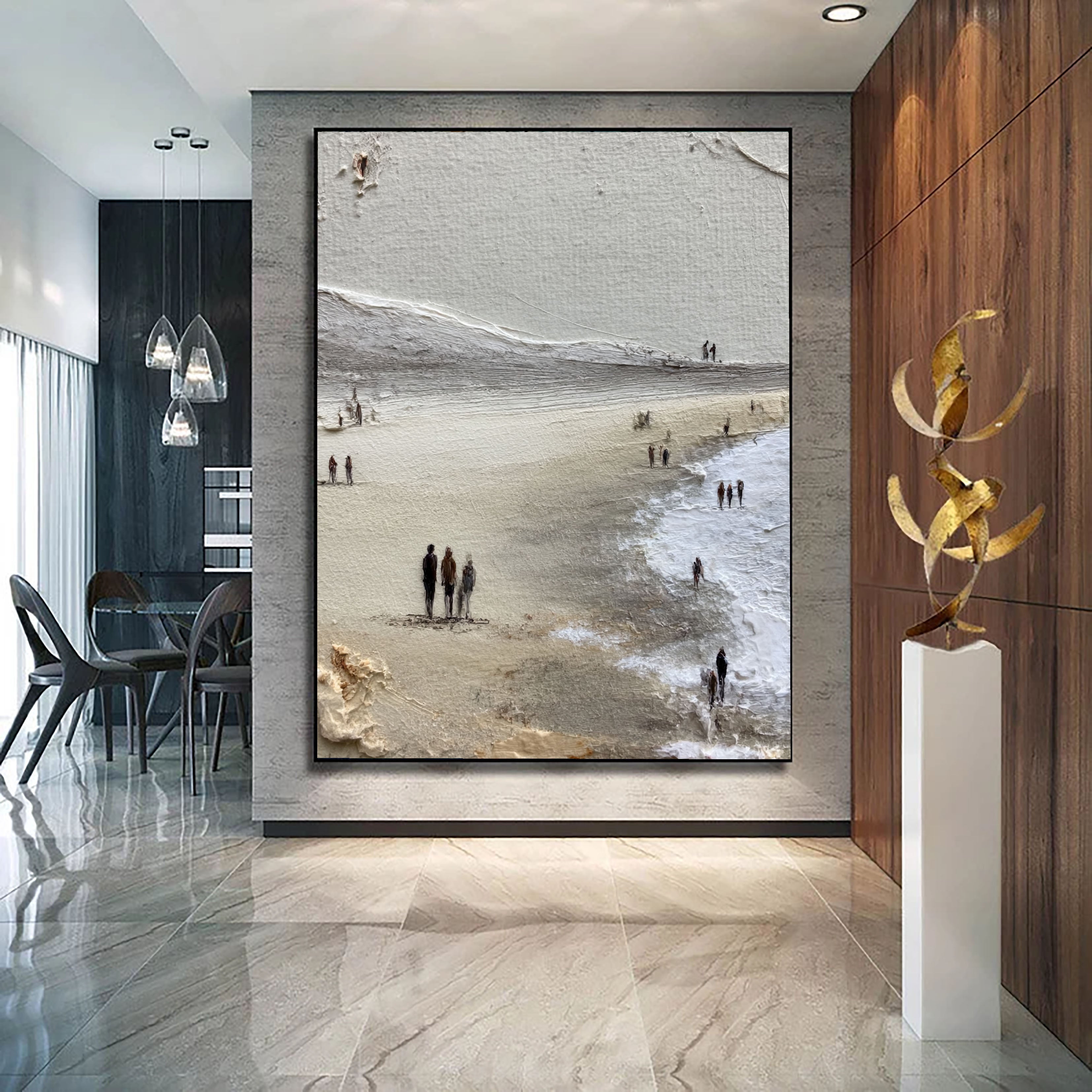 Textured Coastal Harmony | Beige Shore