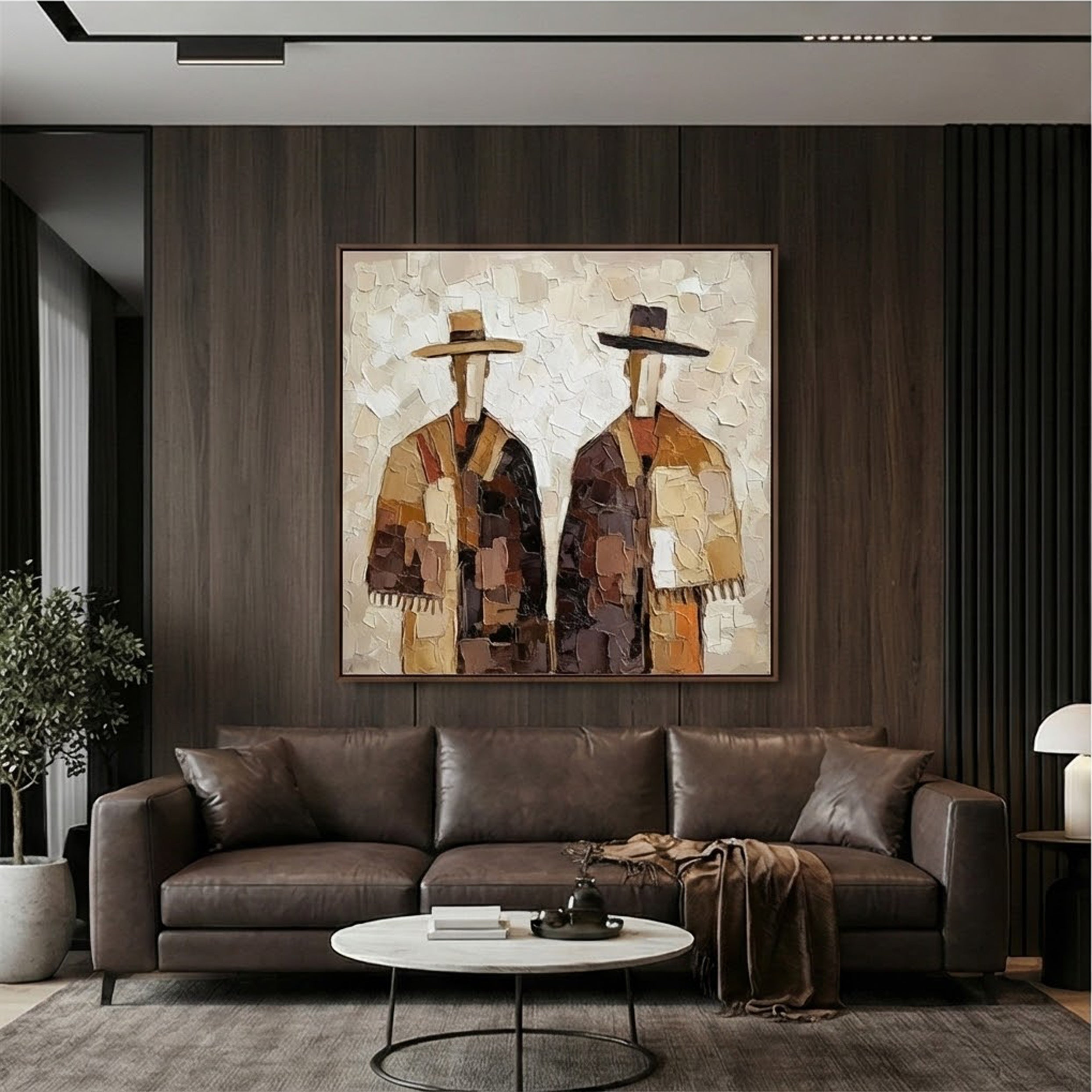 Textured Rustic Figures | Hat Silhouettes