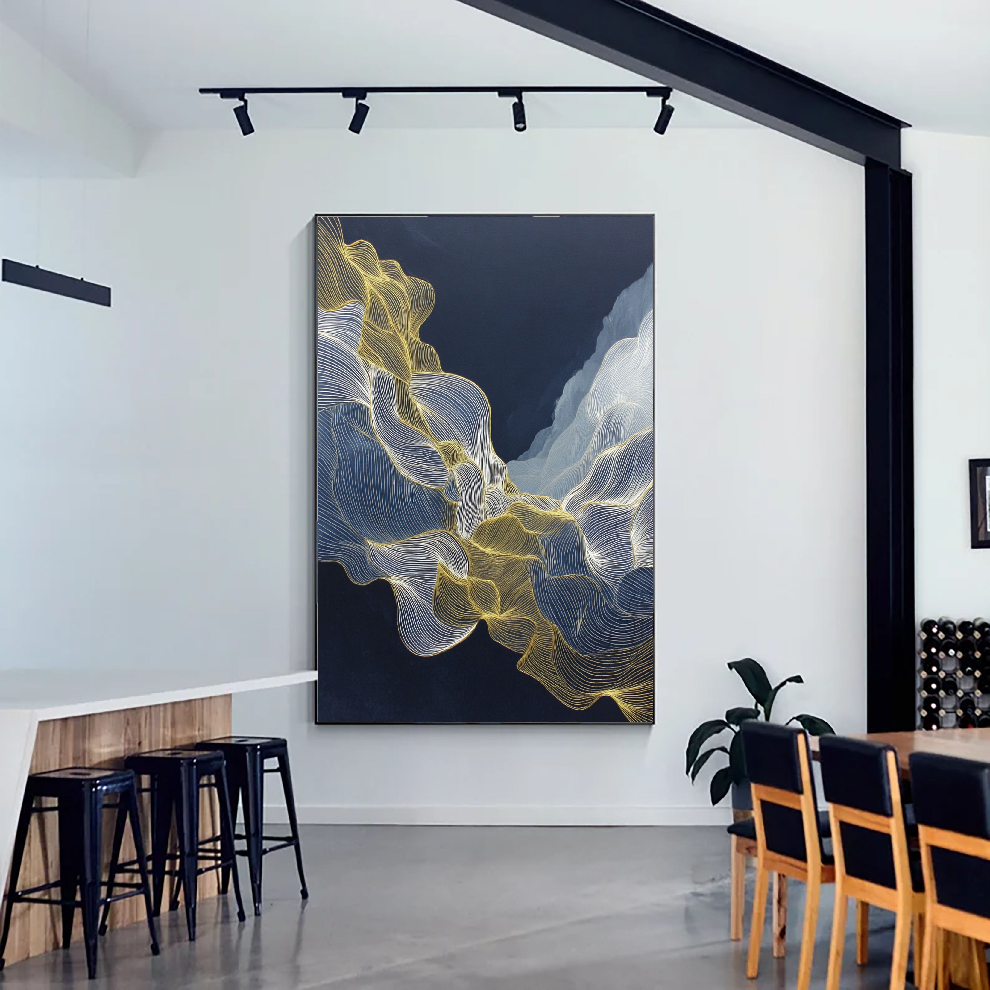 Textured Linear Elegance | Gilded Waves
