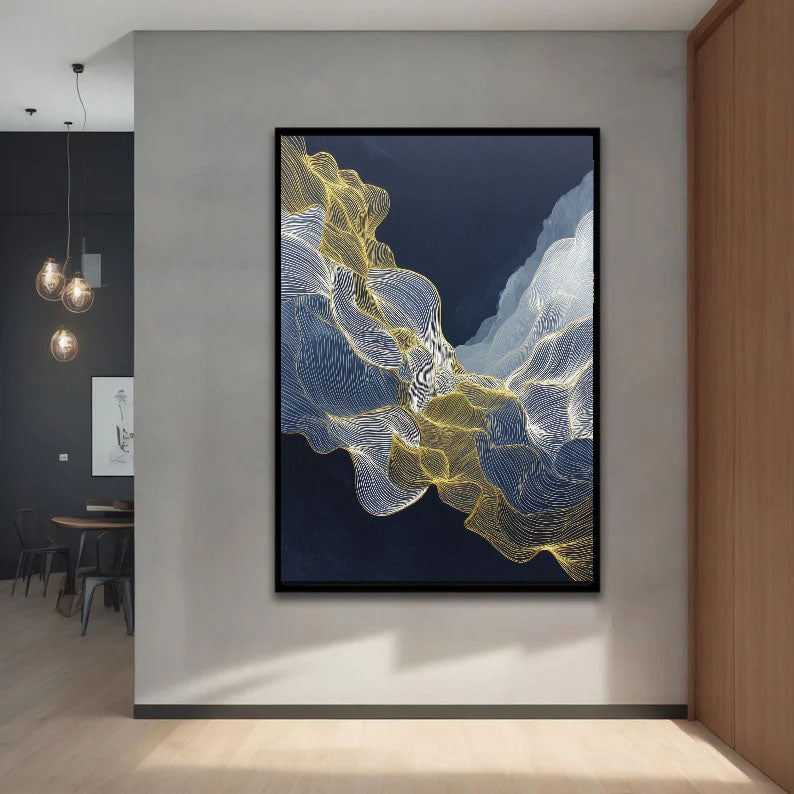 Textured Linear Elegance | Gilded Waves