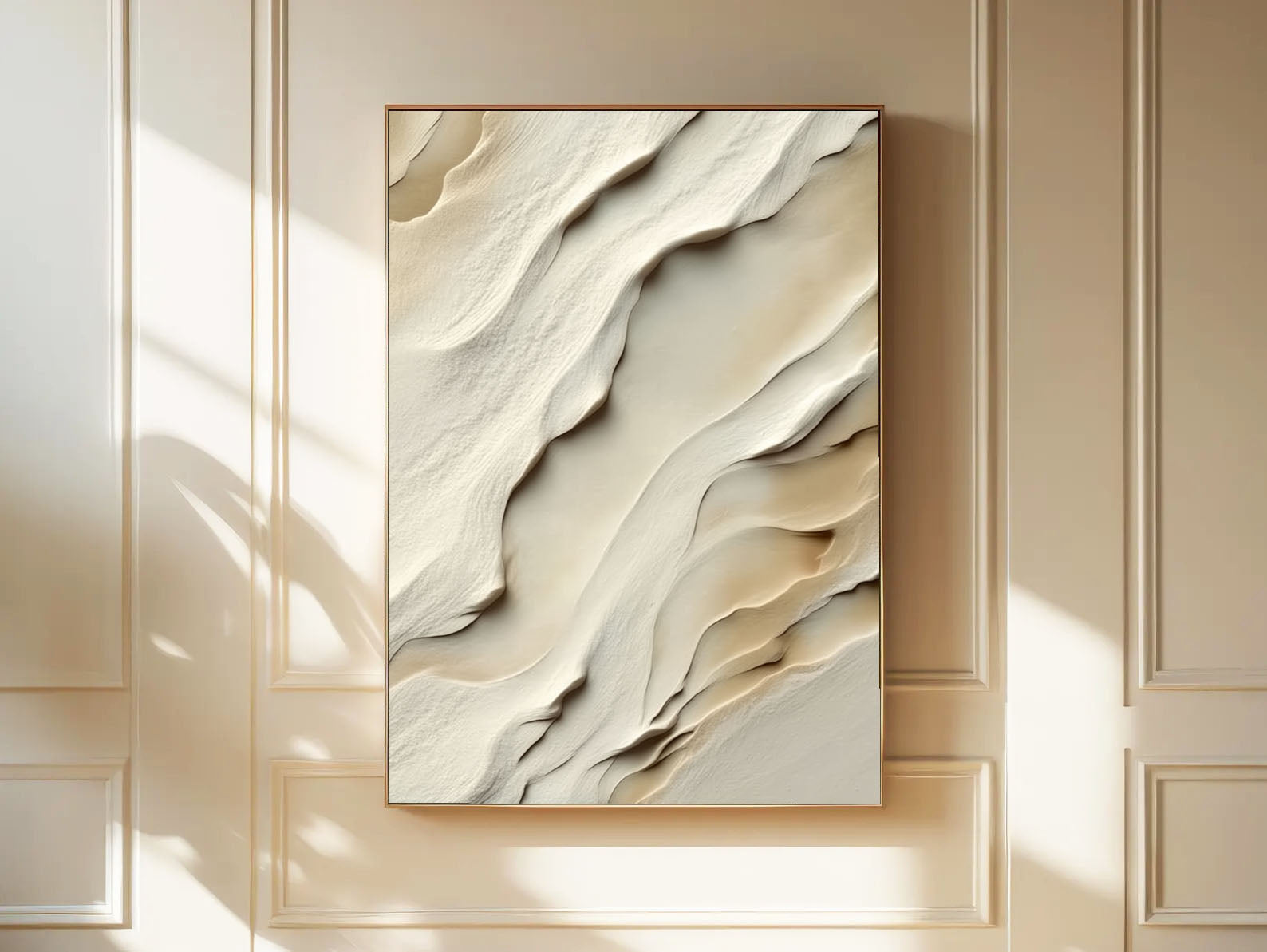 Textured Fluid Dunes | Ivory Beige