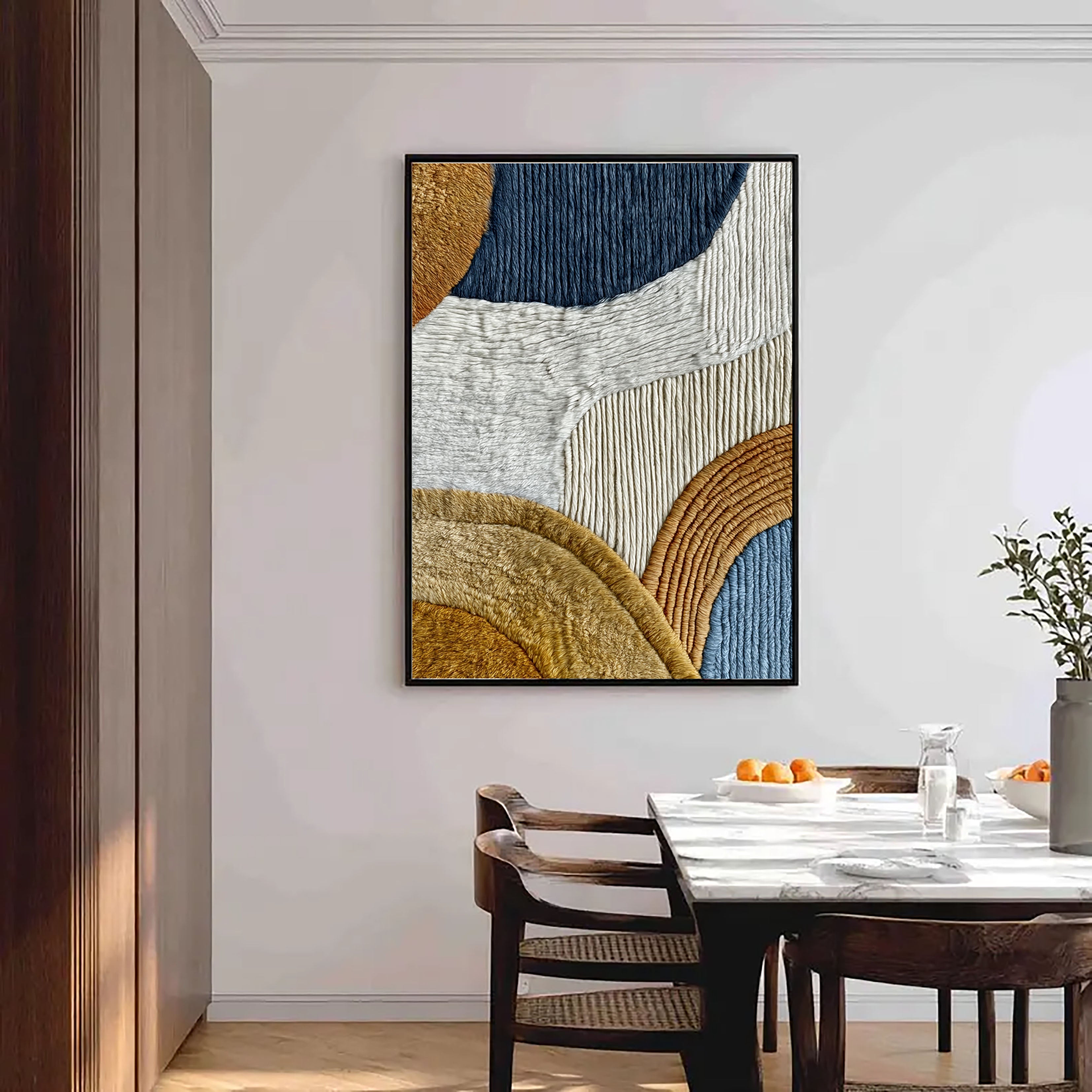 Textured Curved Harmony | Earthy Blues