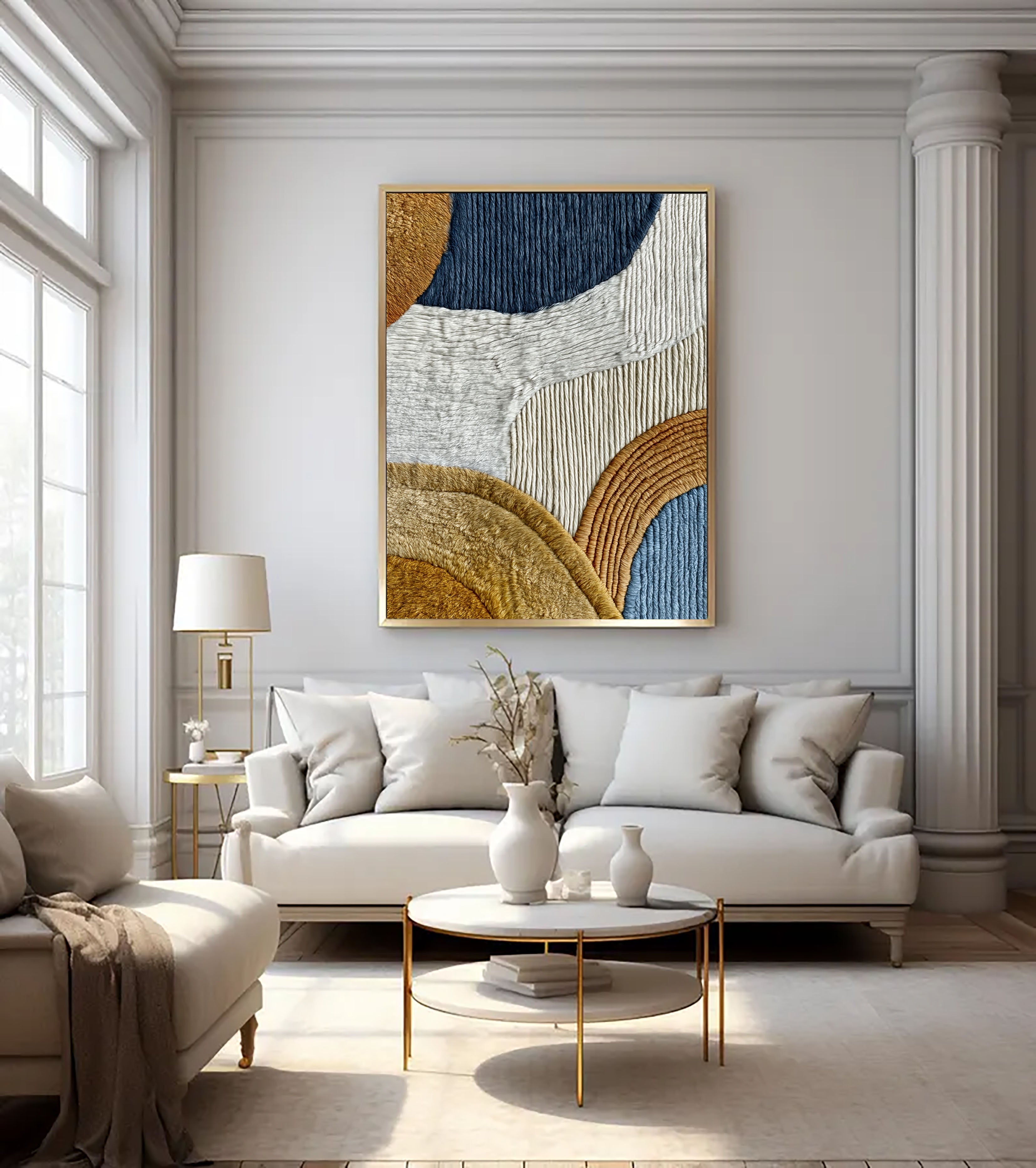 Textured Curved Harmony | Earthy Blues