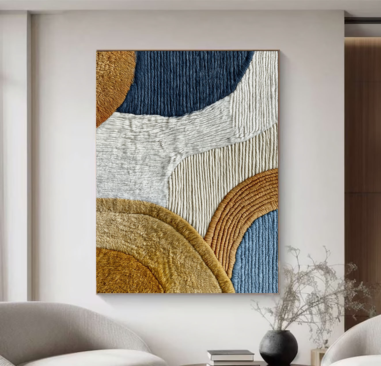 Textured Curved Harmony | Earthy Blues