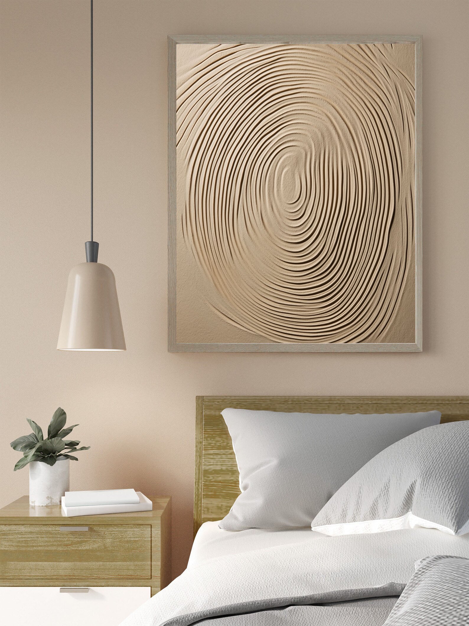 Textured Fingerprint Impression | Beige Ivory
