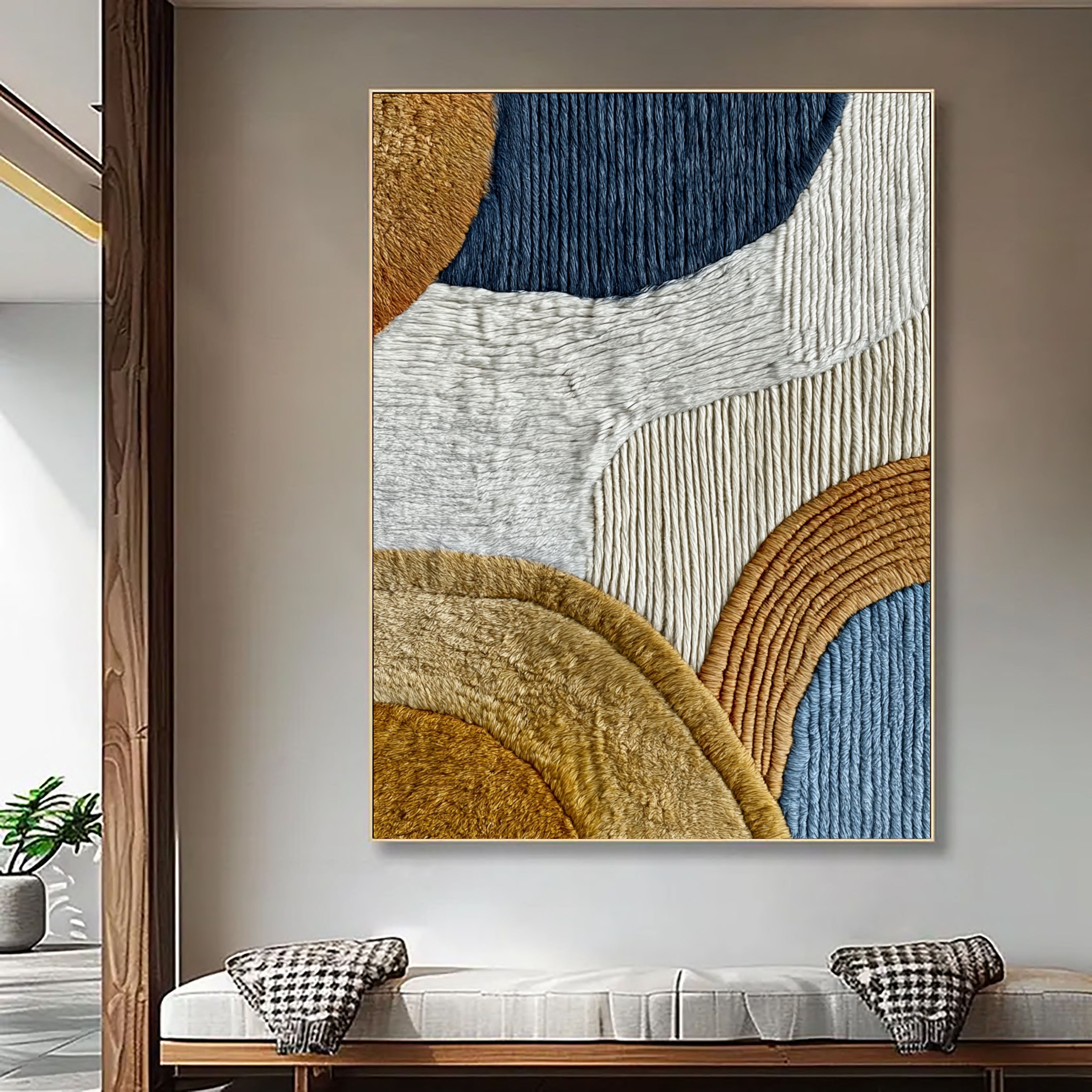 Textured Curved Harmony | Earthy Blues