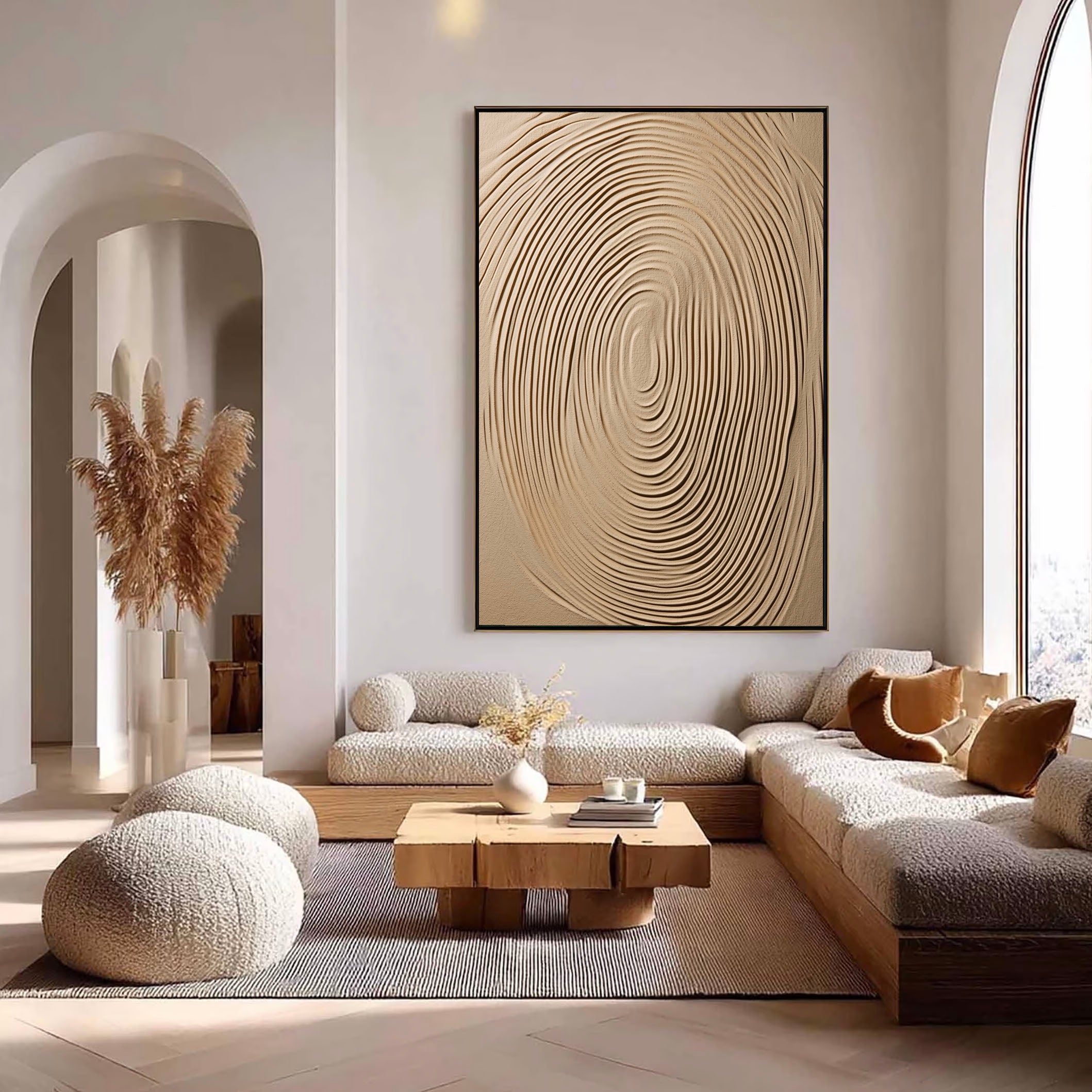 Textured Fingerprint Impression | Beige Ivory