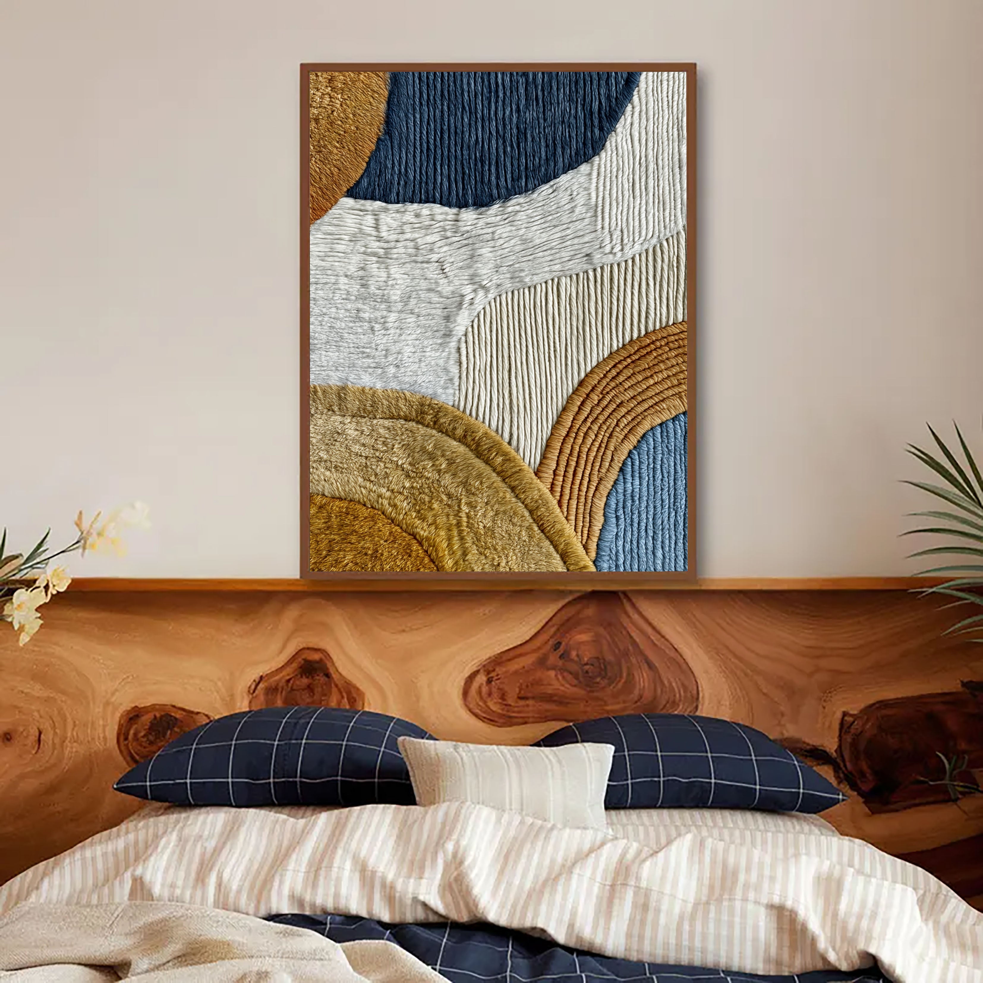 Textured Curved Harmony | Earthy Blues