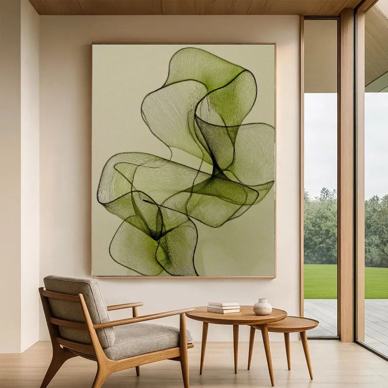 Textured Airy Contours | Muted Greens