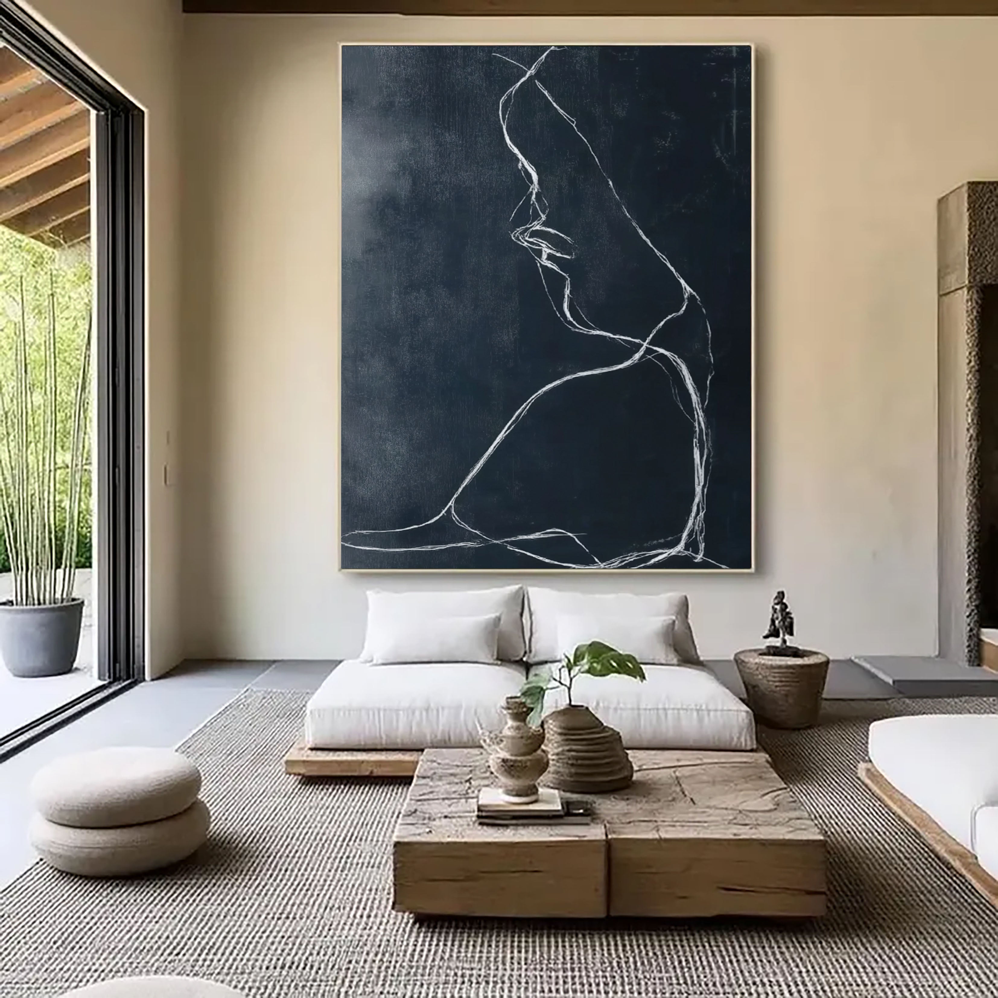 Minimalist Line Figure | Dark Charcoal