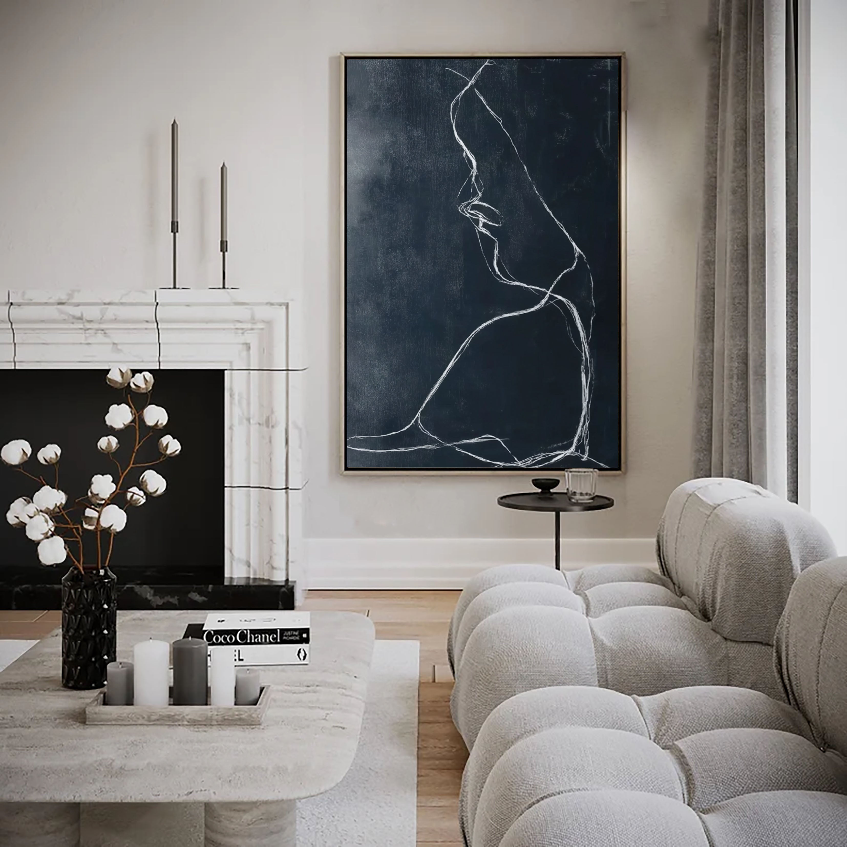 Minimalist Line Figure | Dark Charcoal
