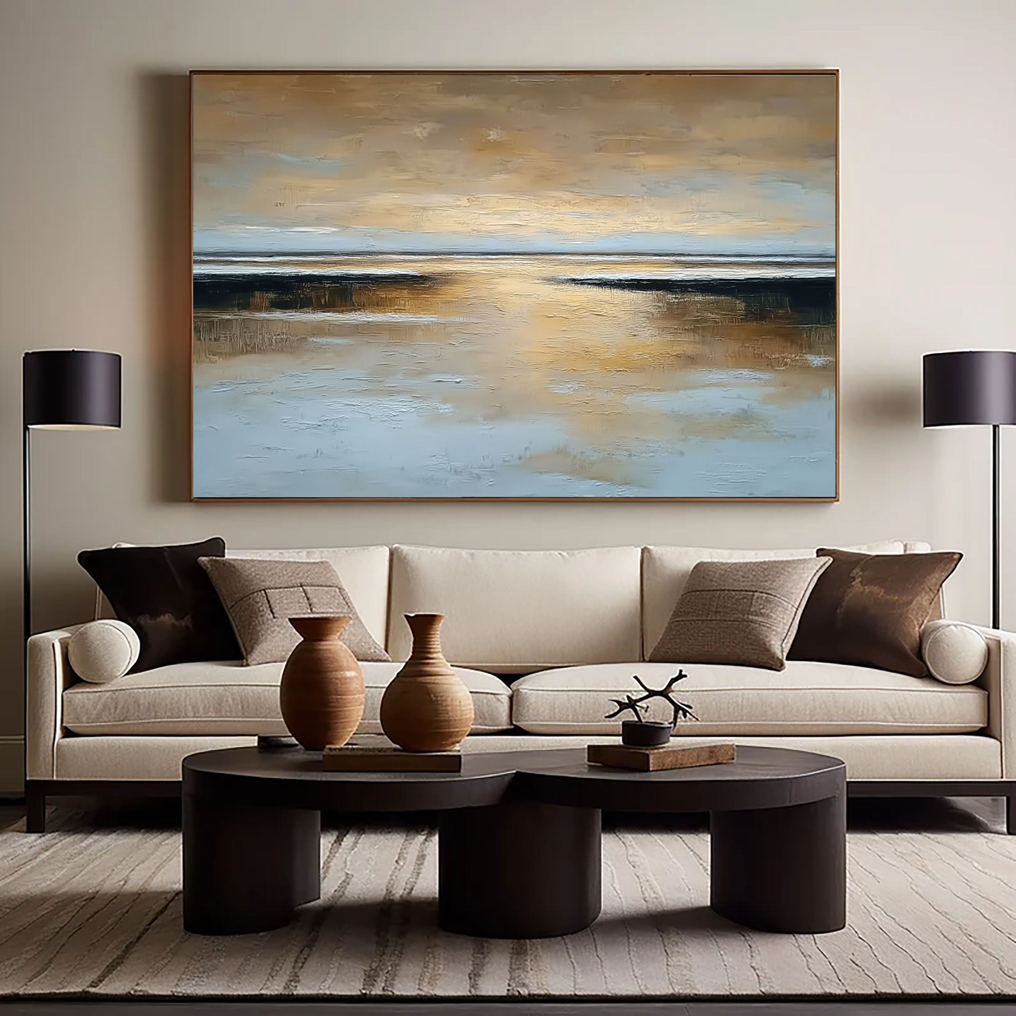 Textured Golden Horizon | Calm Waters