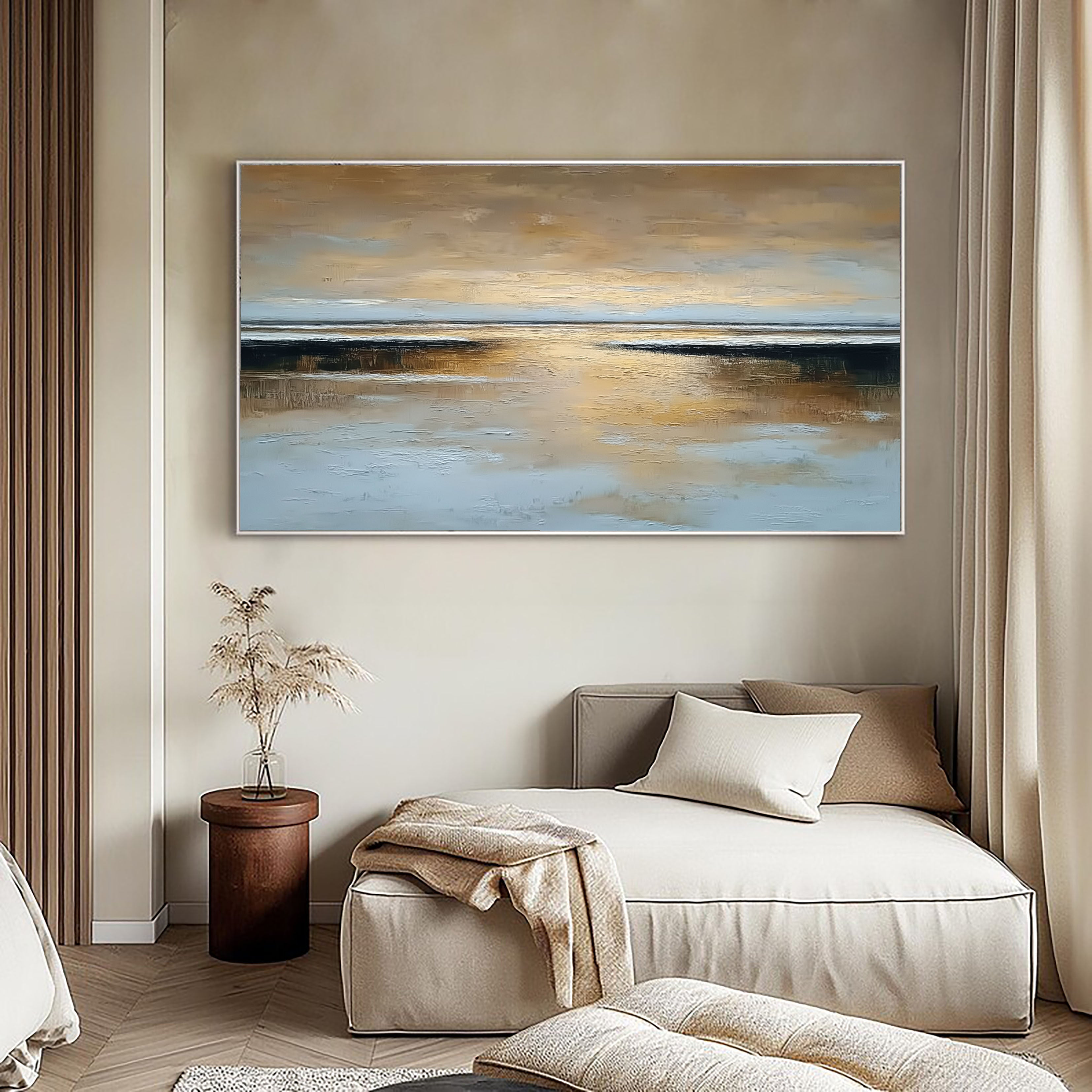 Textured Golden Horizon | Calm Waters