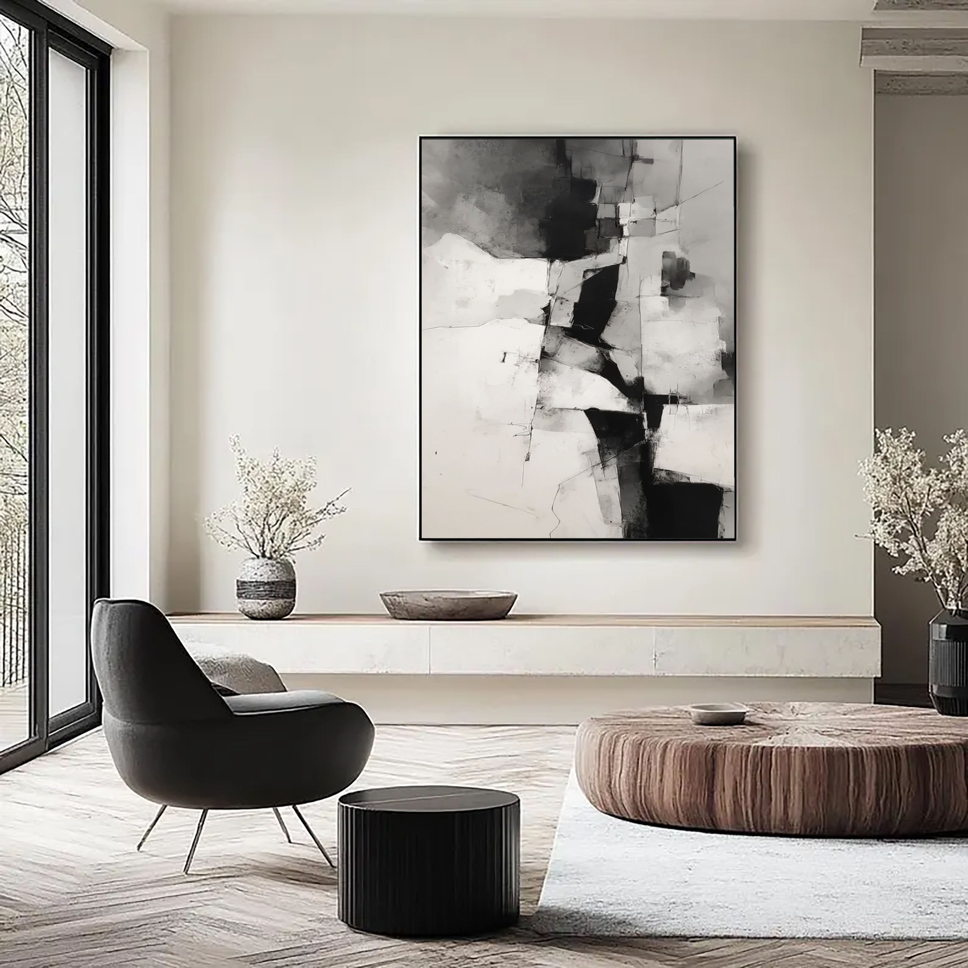 Dynamische Monochrom-Komposition | Urbane Abstraktion
