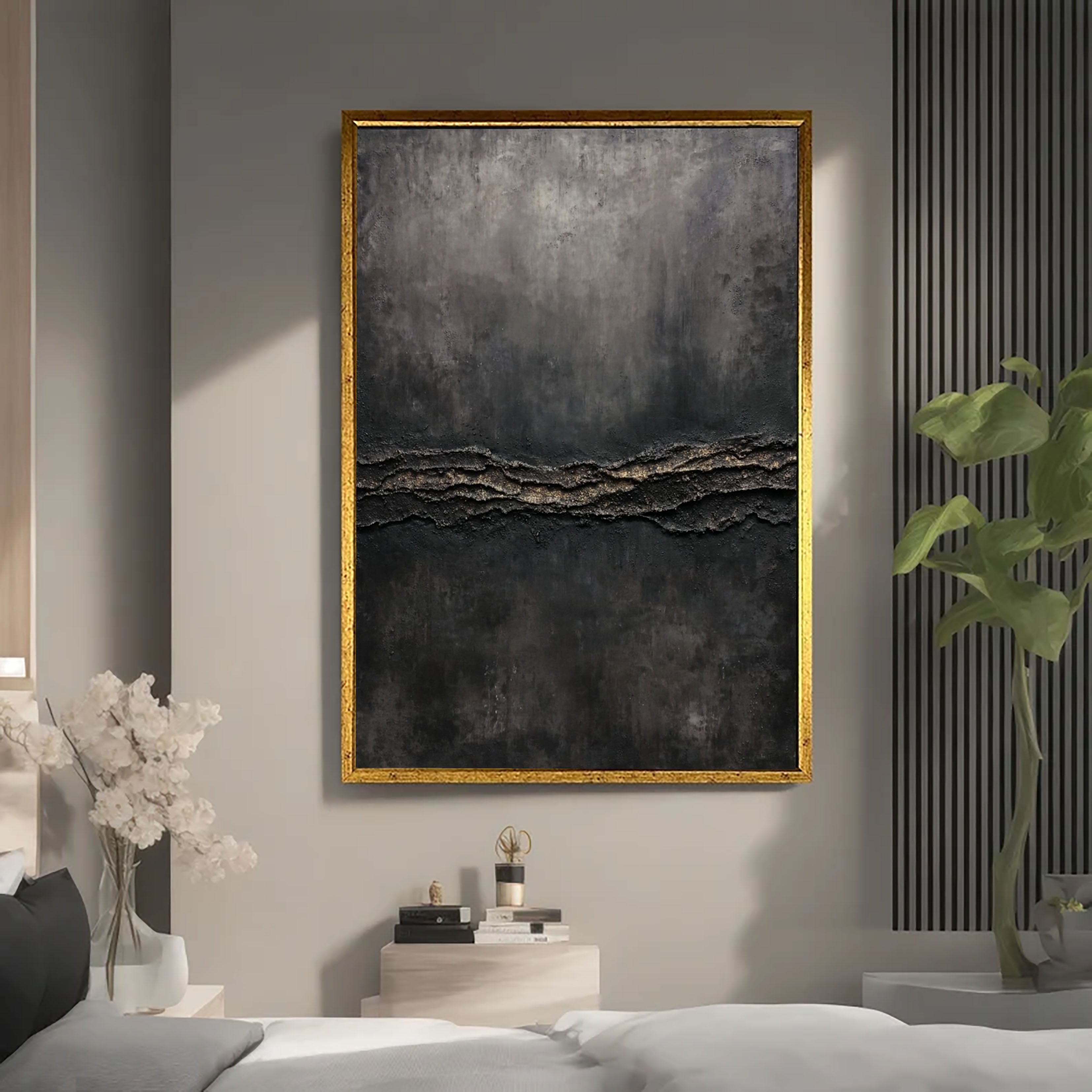 Textured Luxe Opulence | Black Gold