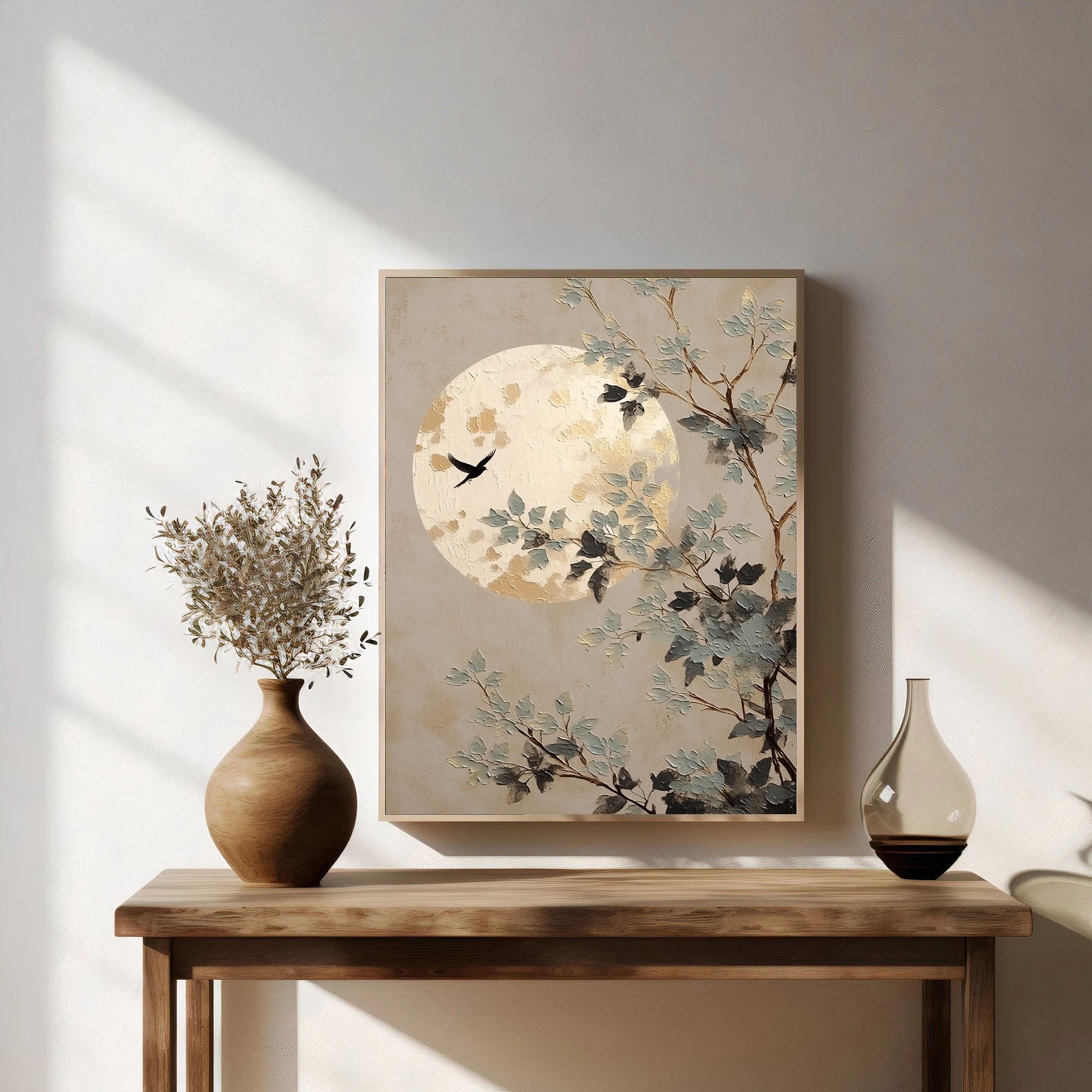 Textured Moonlit Branches | Ivory Gold