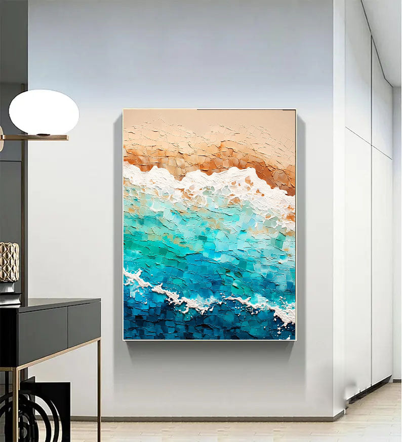 Textured Coastal Waves | Teal Sand