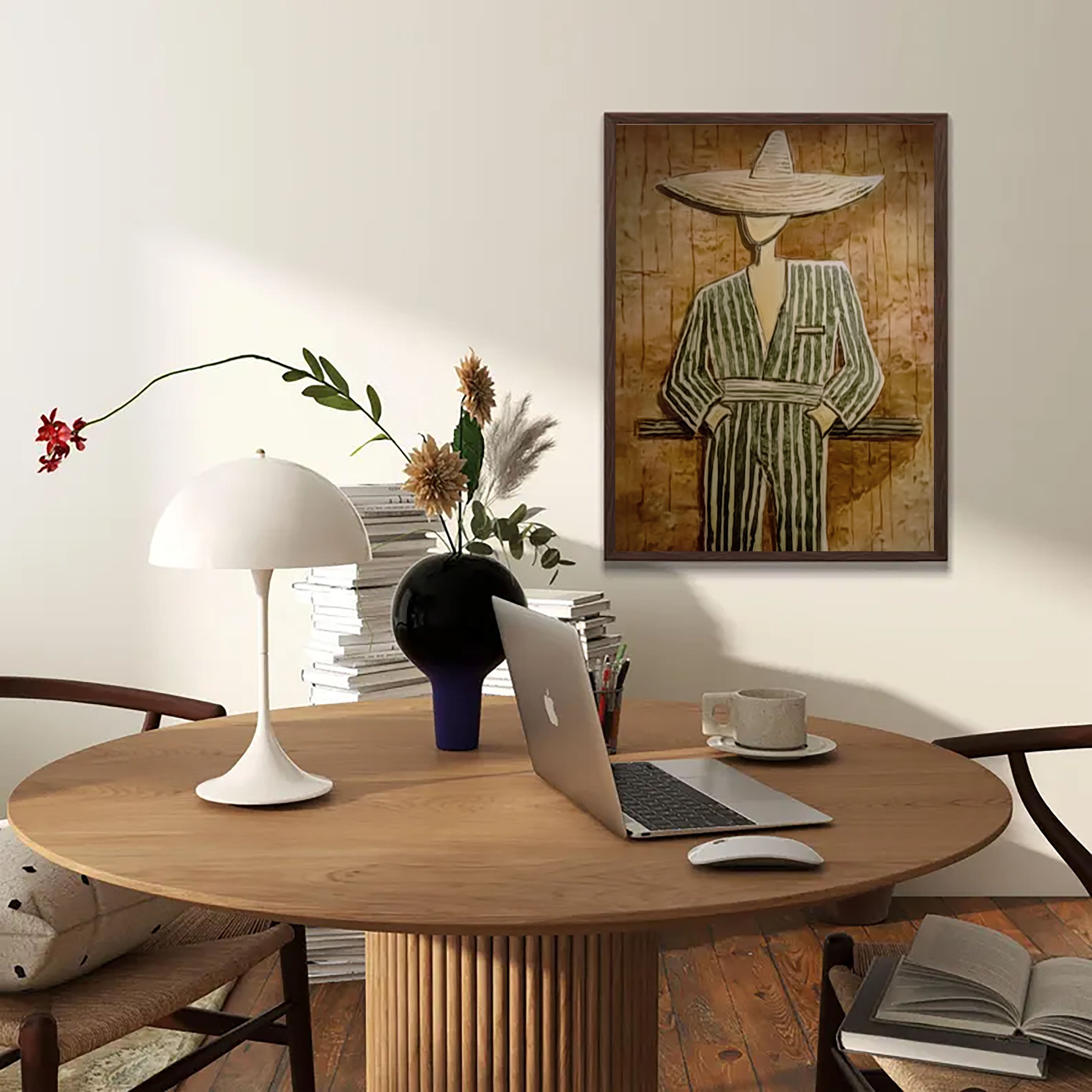 Textured Folk Opulence | Striped Sombrero