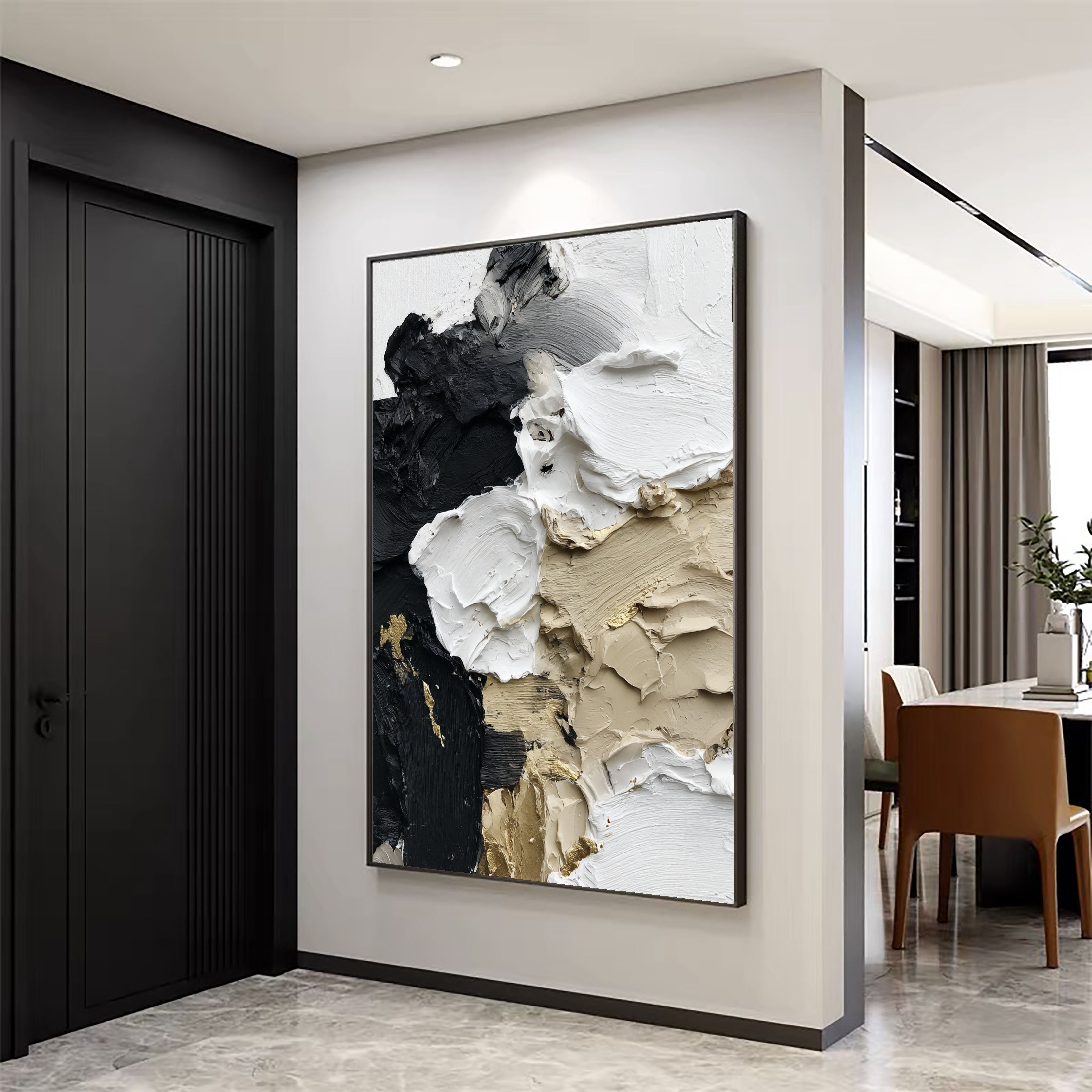 Textured Impasto Contrast | Gilded Neutrals