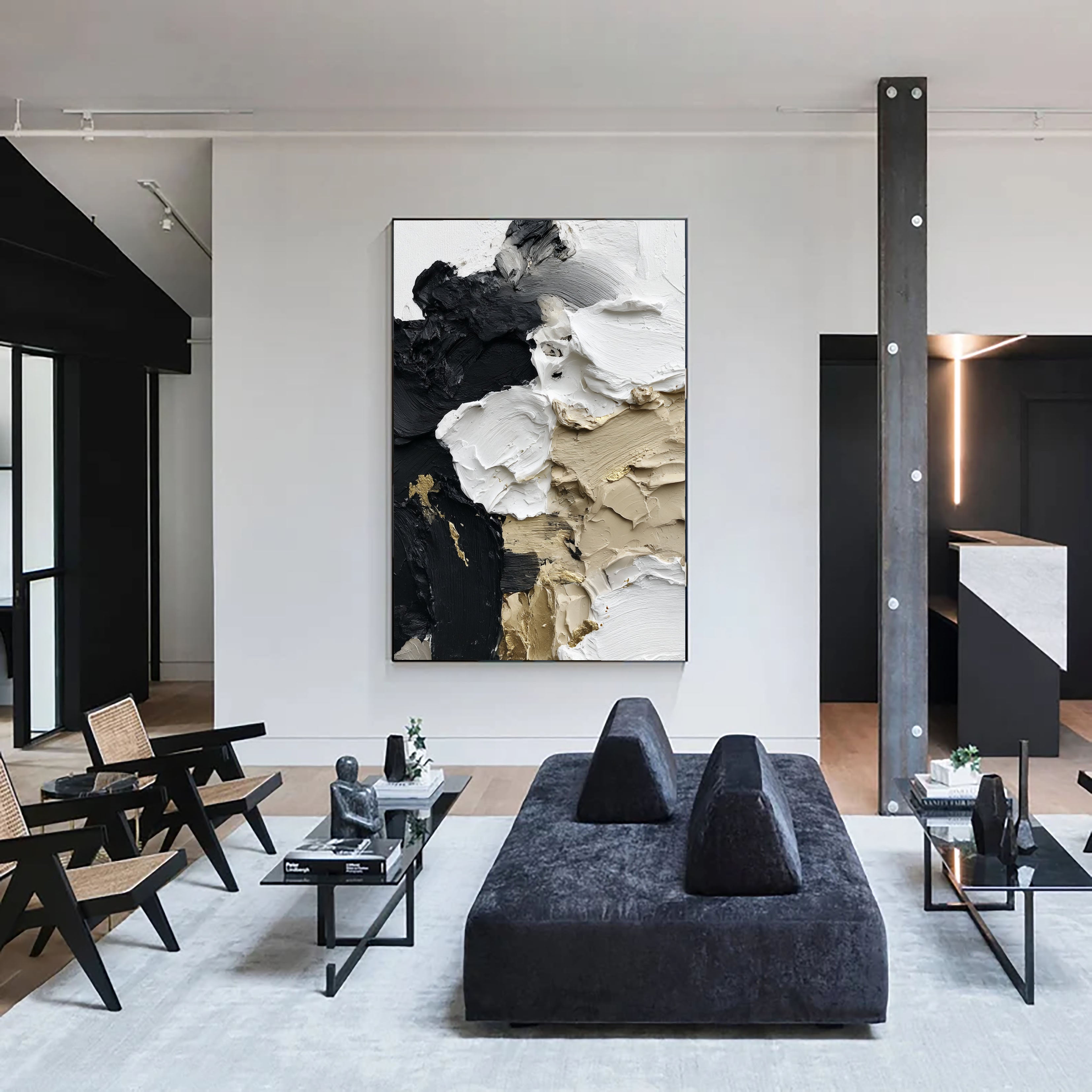 Textured Impasto Contrast | Gilded Neutrals