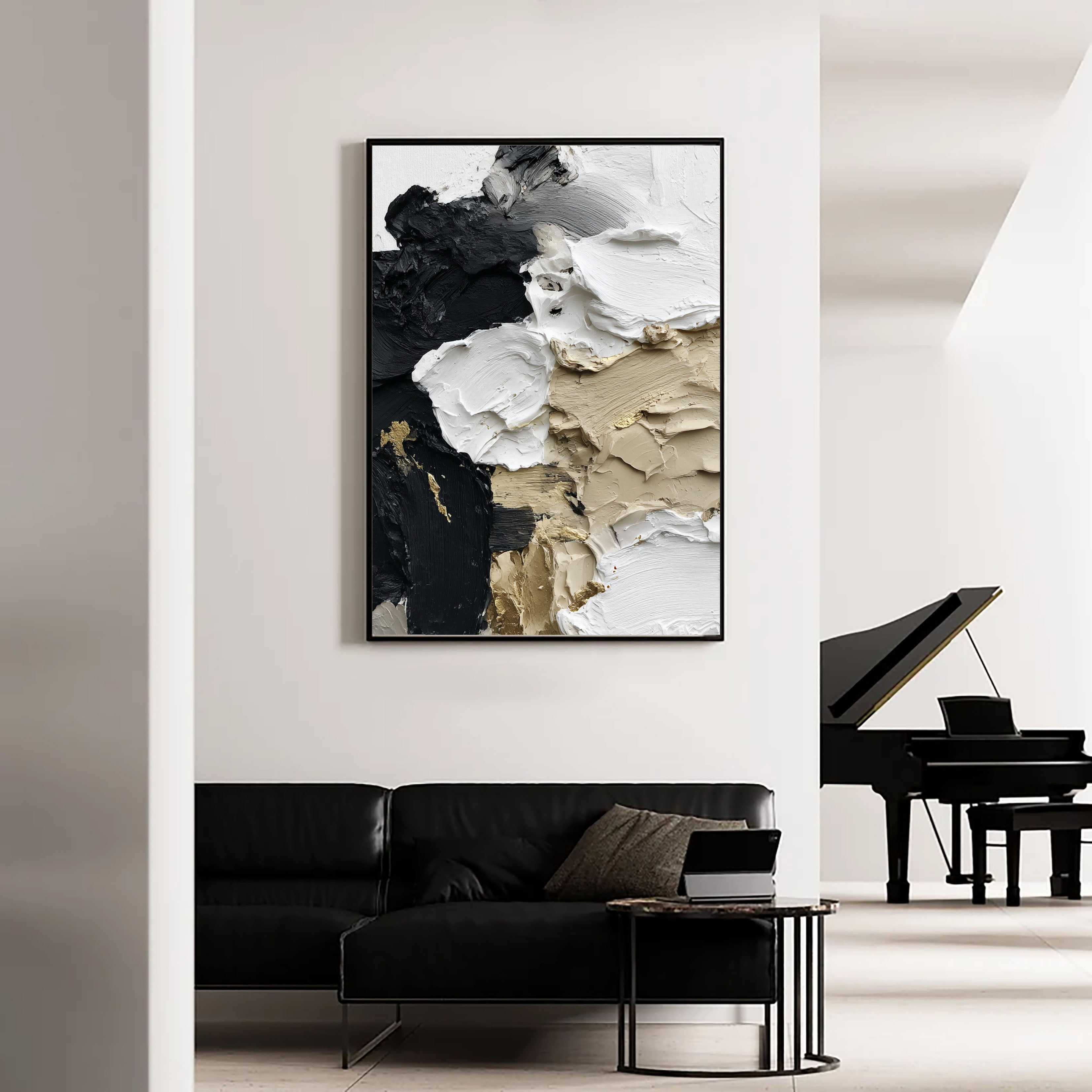 Textured Impasto Contrast | Gilded Neutrals